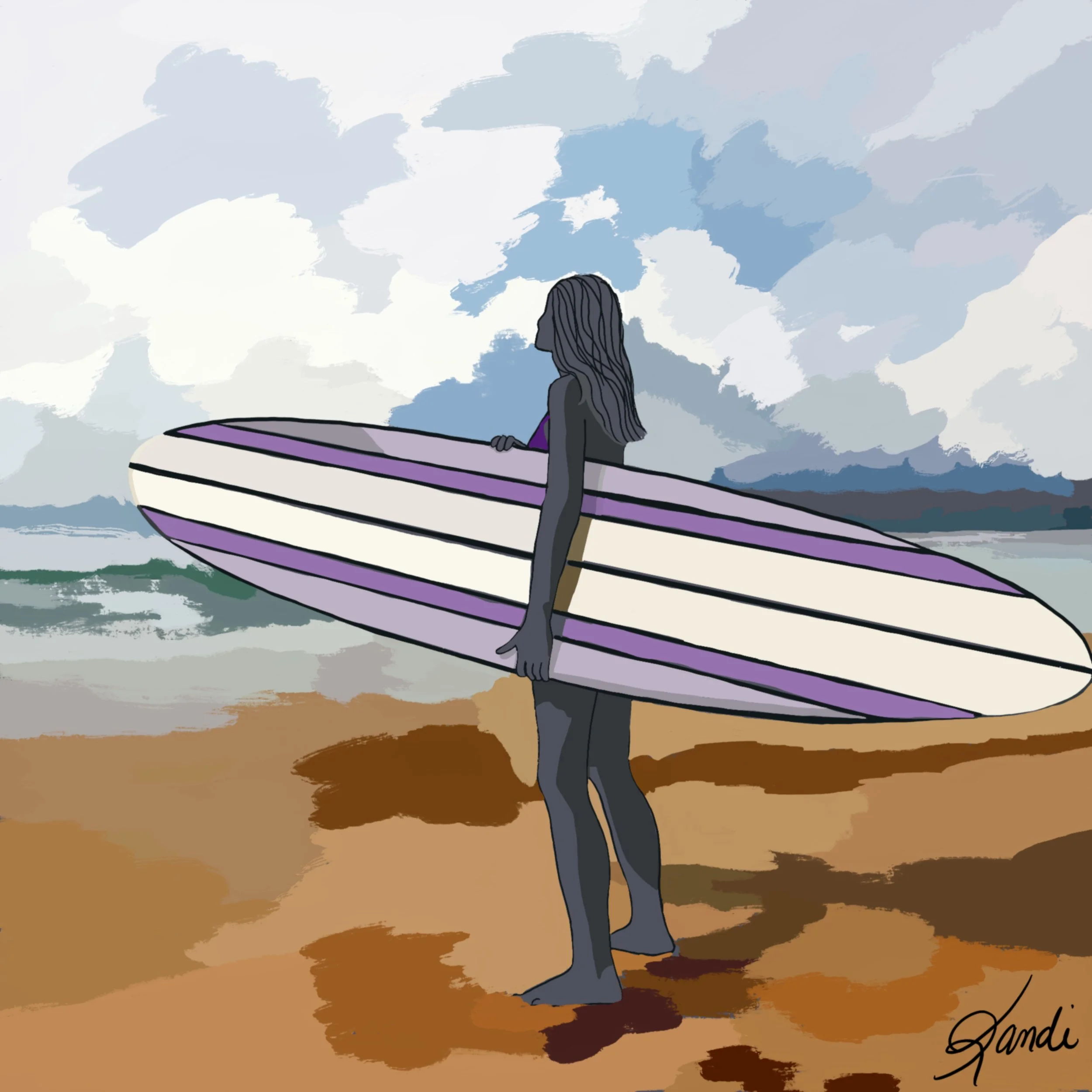 The Way She Carries It - 2026 Digital Painting © Kandi Finney Art    