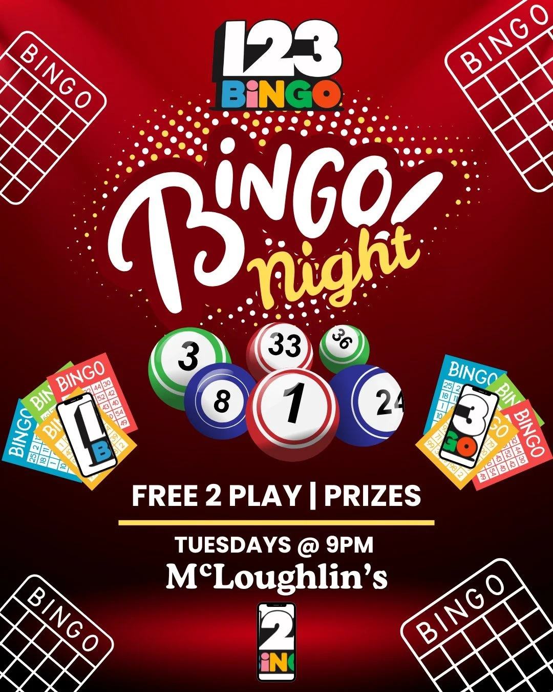 Alright, alright&hellip; you caught us 👀

That little teaser? Yeah&mdash;this is it.
Bingo Night at McLoughlin&rsquo;s is officially here! 🎉

📅 Launching May 12th!
🗓 Every Tuesday @ 9PM!
📱 Digital bingo &mdash; just bring your phone!
🎟 FREE to 