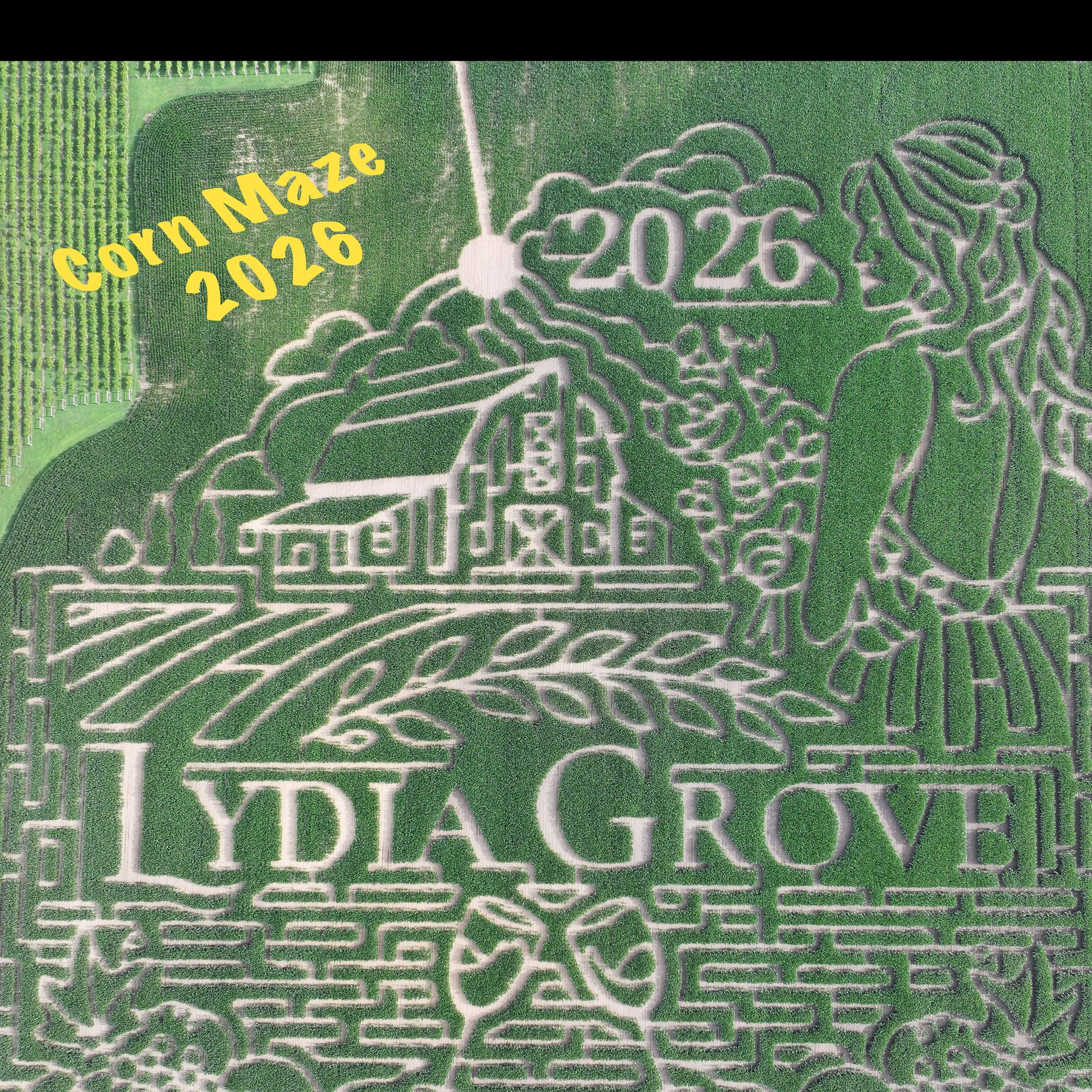 Indiana's Largest Corn Maze now through Oct 25… almost 9 miles of winding paths over 4 separate tracks!