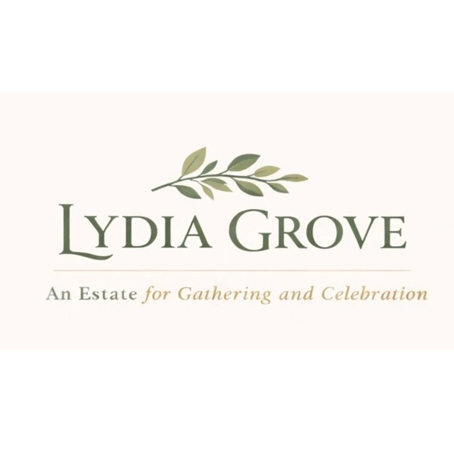 Lydia Grove estate logo with a green leafy branch and elegant text
