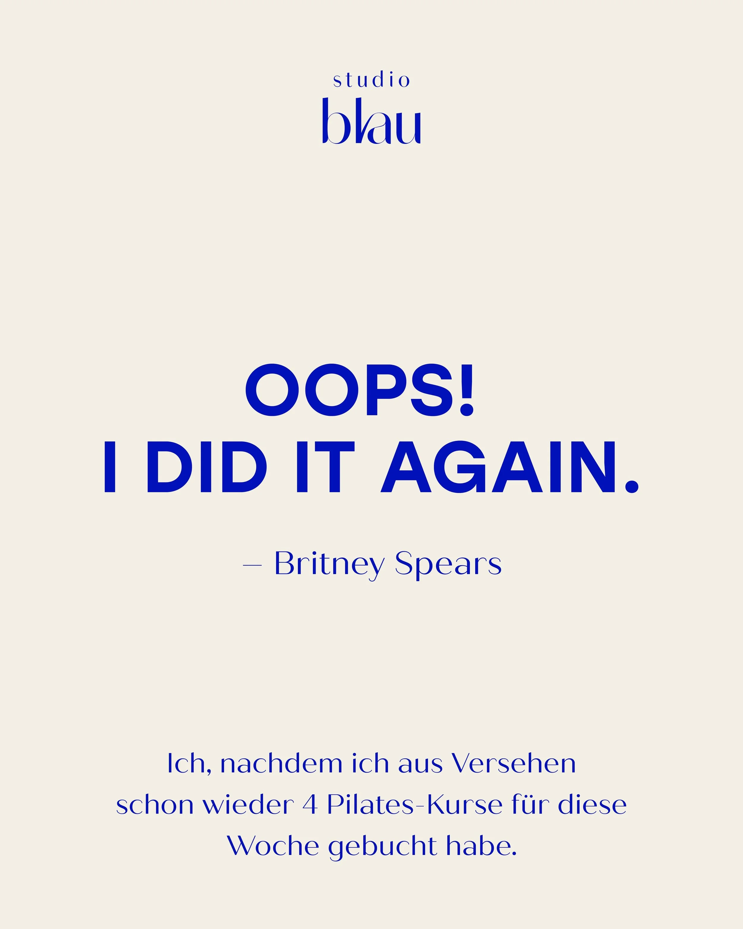 Oops&hellip; we did it again. 🎧

Unsere Music Specials bringen deine Lieblingsartists auf den Reformer &ndash; du erkennst sie ganz einfach an den rosa markierten Classes in unserem Kursplan. 

Und passend dazu: ein paar kleine Pilates Problems, die
