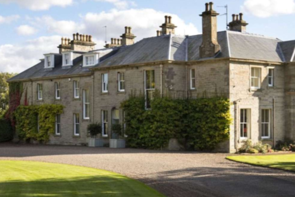 Historic estate home with large driveway in Scottish Borders