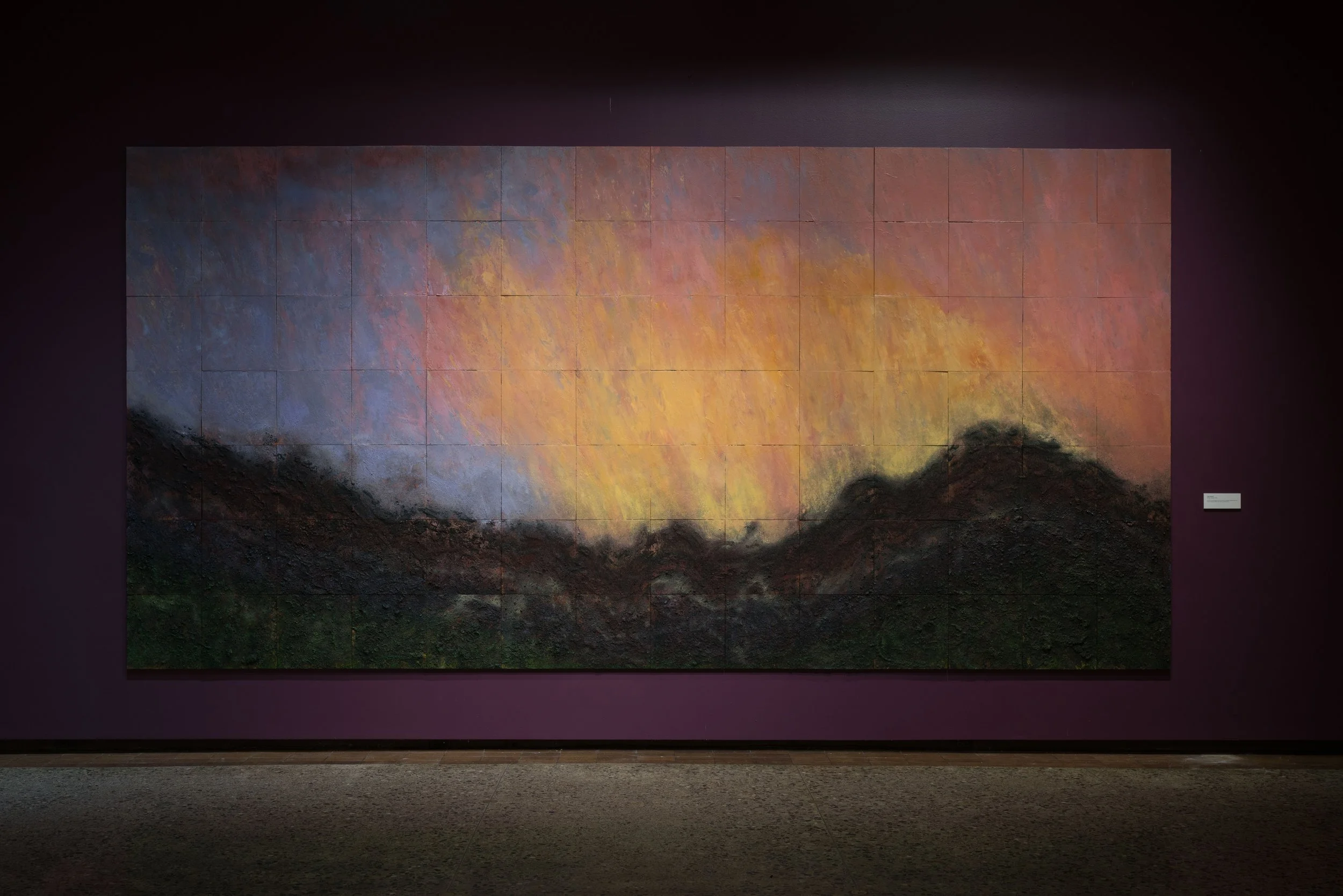 Falling Upwards
112 x 224 in. (1.5 in. depth)
Medium: Acrylic, iron oxide pigments from acid mine drainage, Appalachian coal, mixed media and other artists colors on stretched canvas
2025