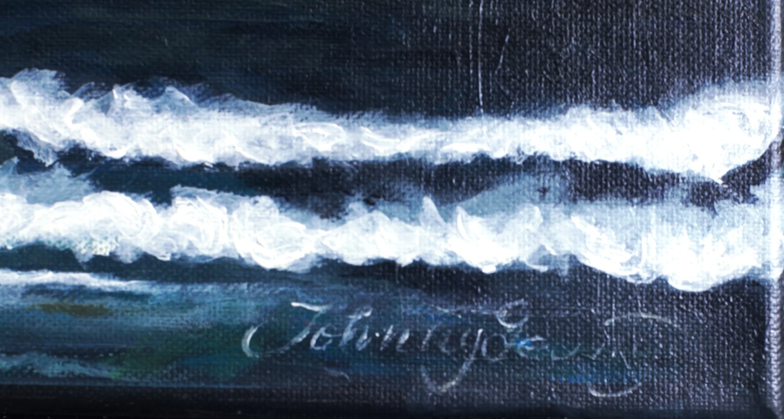 Acrylic painting titled From Constanta To Valletta, depicting a sailing galleon at sunset, classical architecture, and a woman on the shore, 40x40 cm.