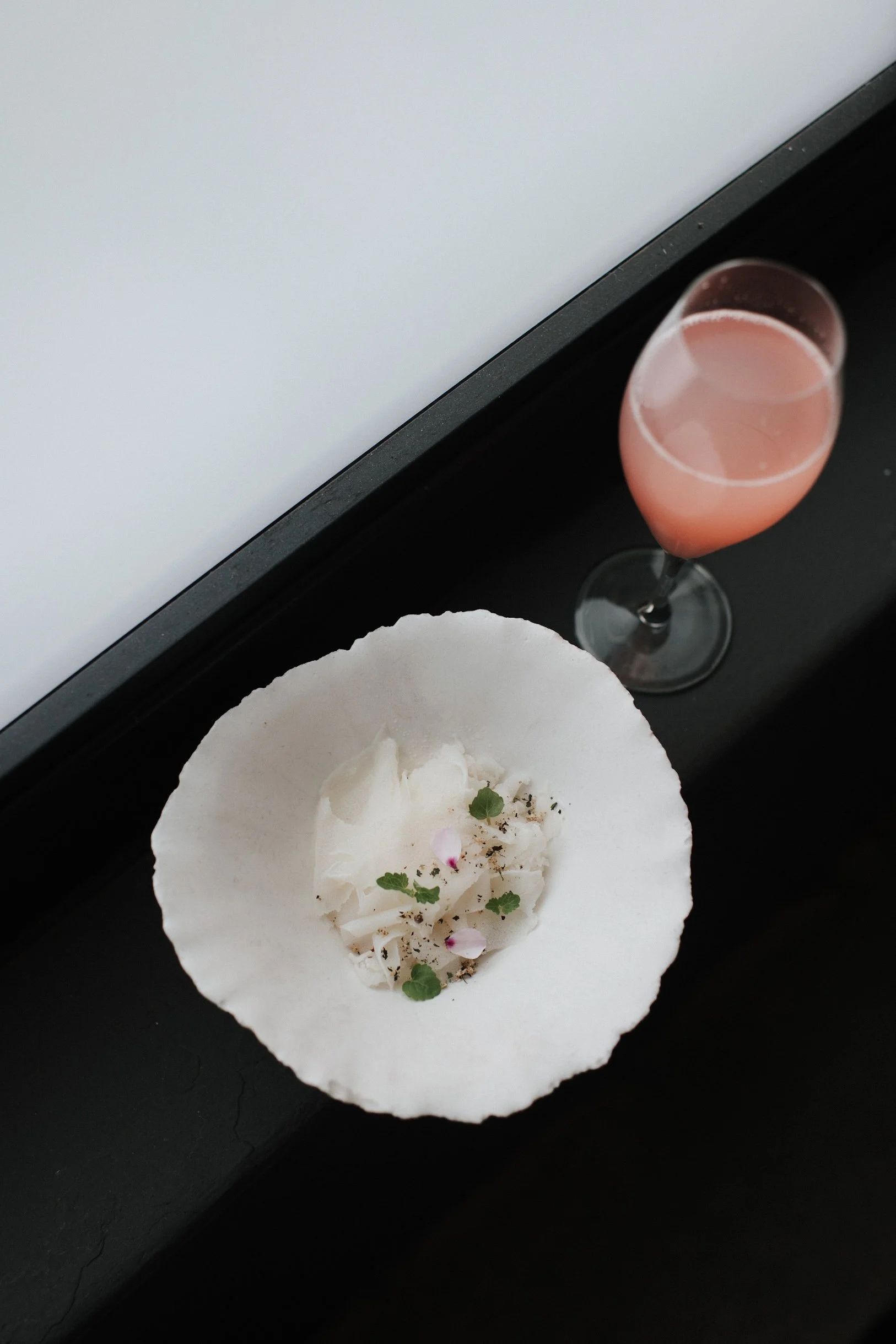 Kakigori
'22 Summer Final Dessert

Soy Milk Yogurt Pudding
Rhubarb Syrup
Lacto 2% Rhubarb
Sichuan Peppercorn Candied Rhubarb
Soy Yogurt Shaved Ice
Sichuan Peppercorn Pop Rocks
Assortment of Herbs