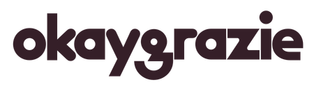 The logo text 'Okay Grazie' in dark font on a white background.