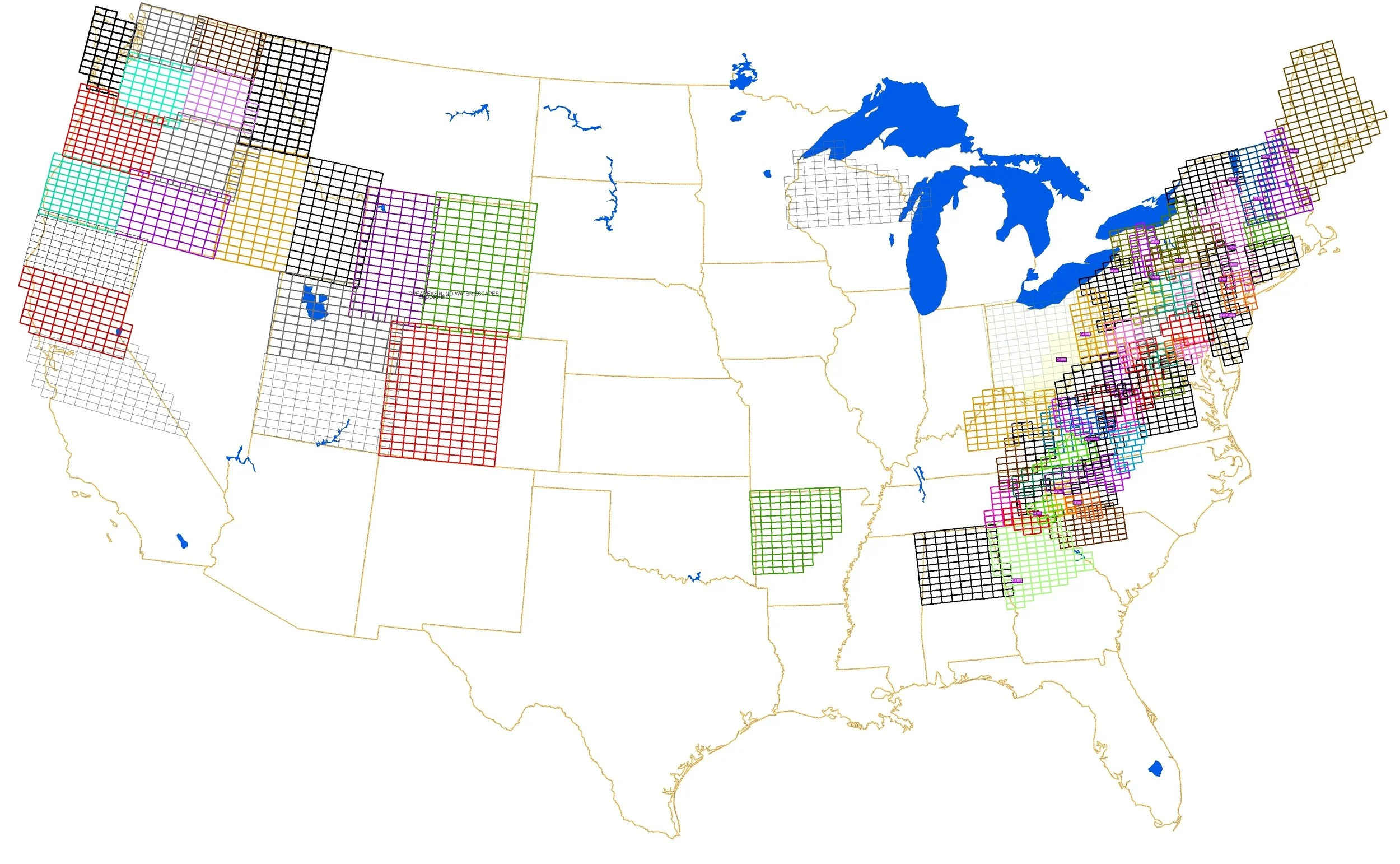 Every set of grids is a separate map book. Over 3700 pages meant to be printed in 11" X 17" landscape format