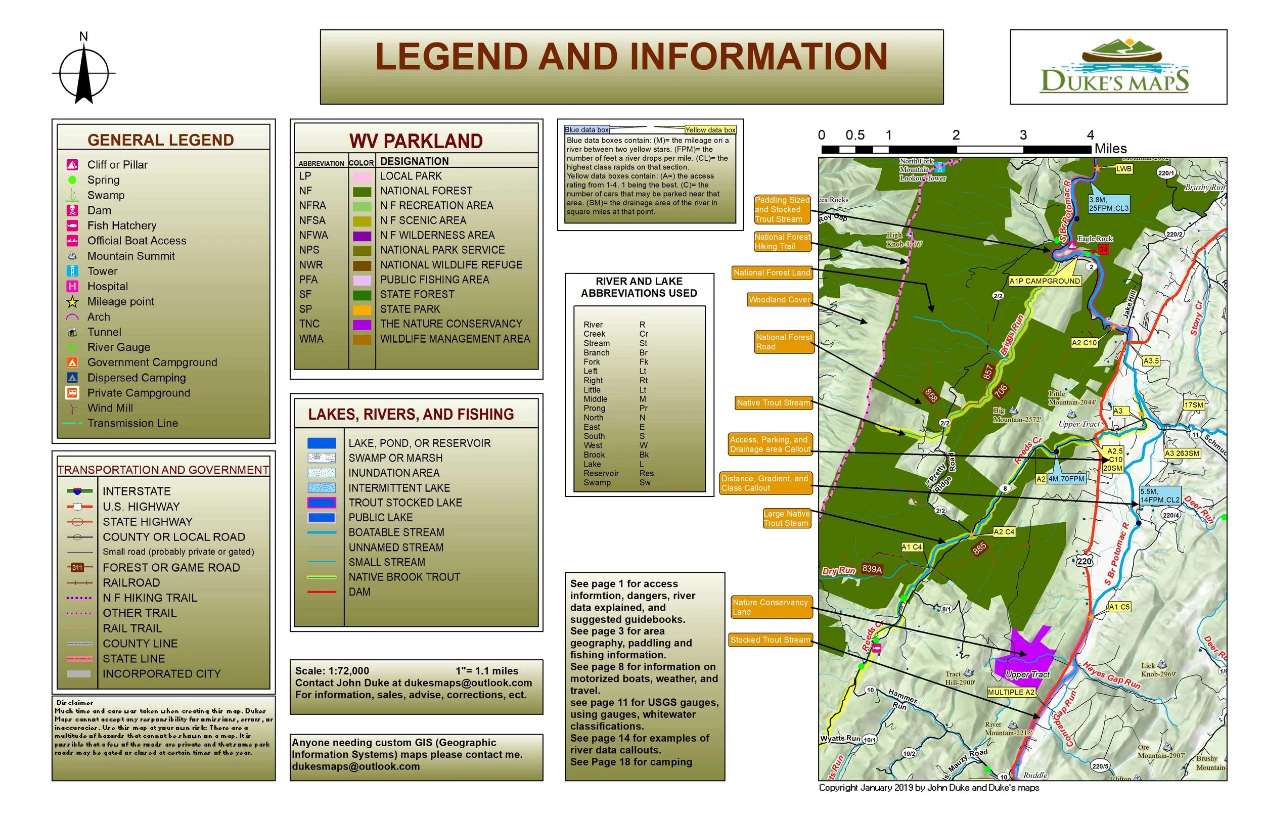 South Branch Potomac Legend Sheet