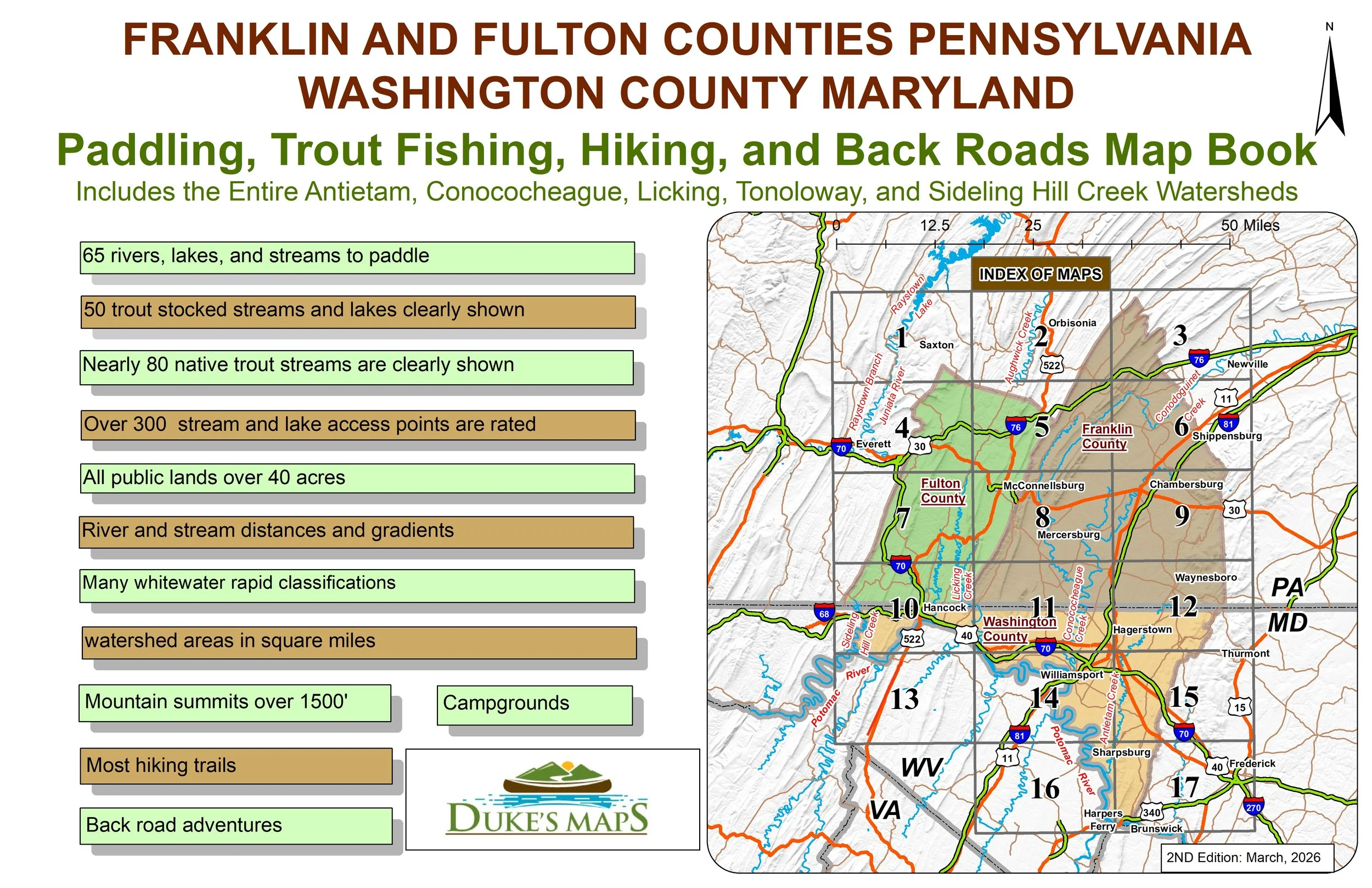 FRANKLIN AND FULTON COUNTIES PENNSYLVANIA, WASHINGTON COUNTY MARYLAND MAP BOOK