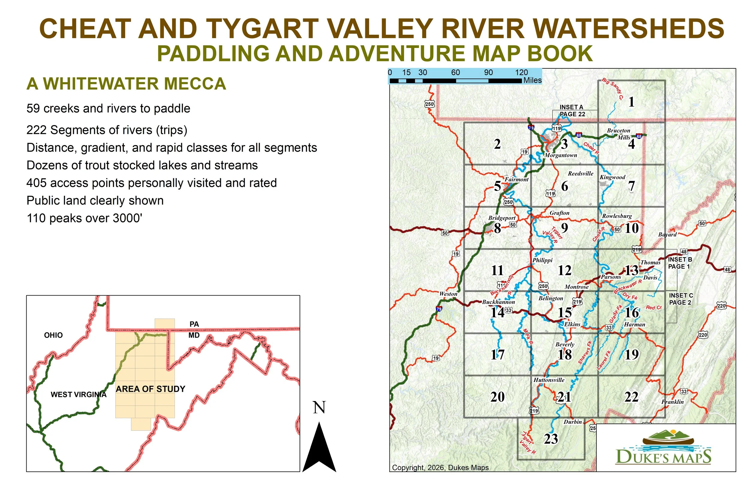 CHEAT AND TYGART VALLEY RIVER WATERSHEDS PADDLING AND ADVENTURE MAP BOOK