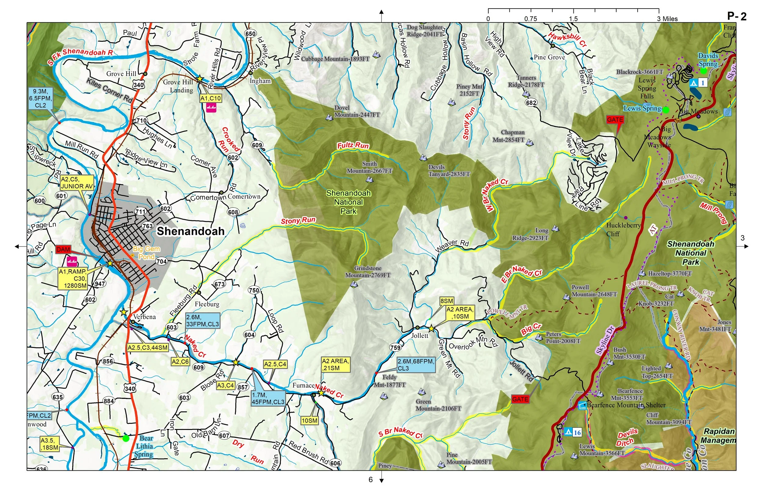 SHENANDOAH RIVER WATERSHED SAMPLE MAP