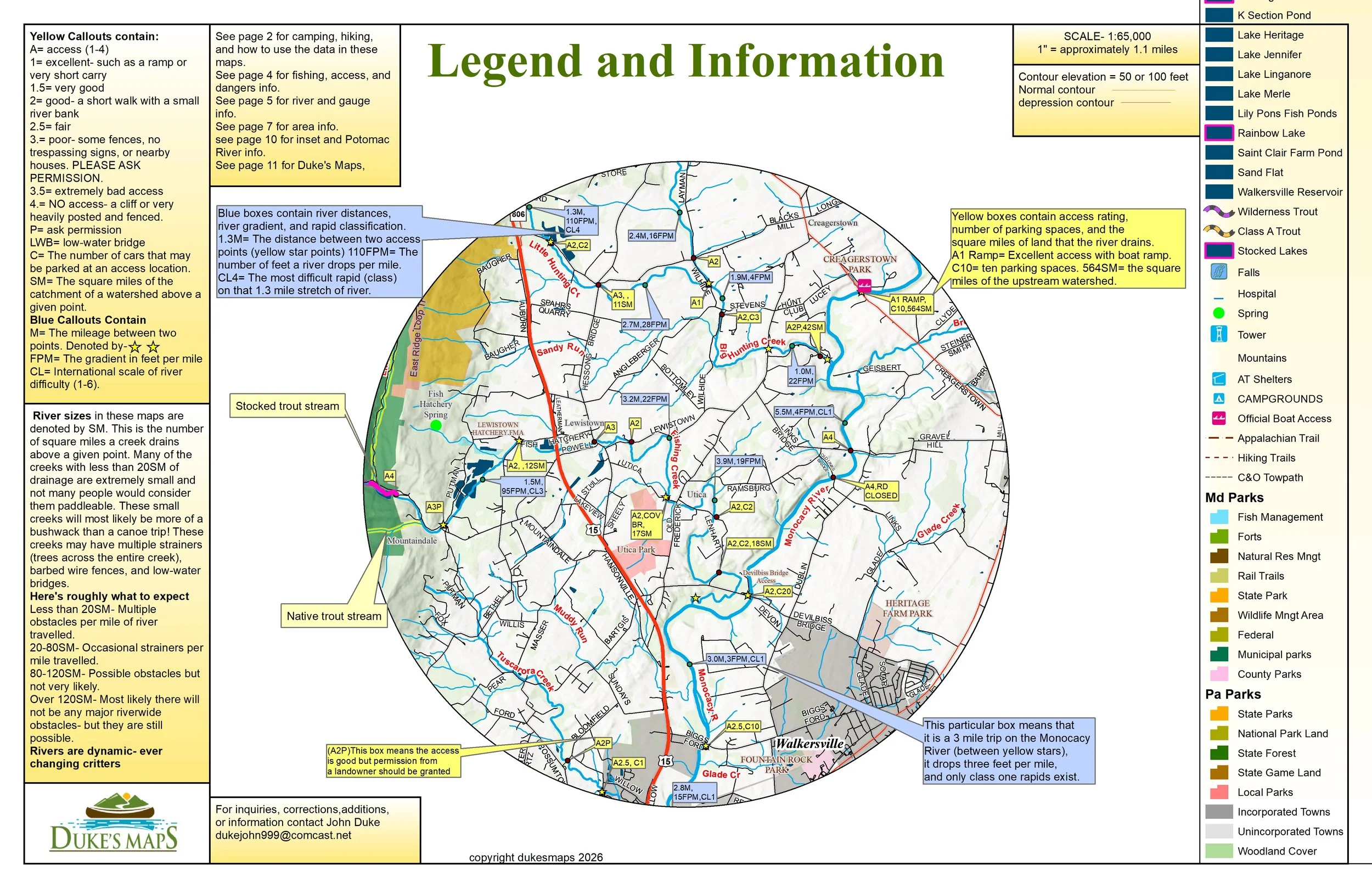 FREDERICK COUNTY MARYLAND LEGEND PAGE