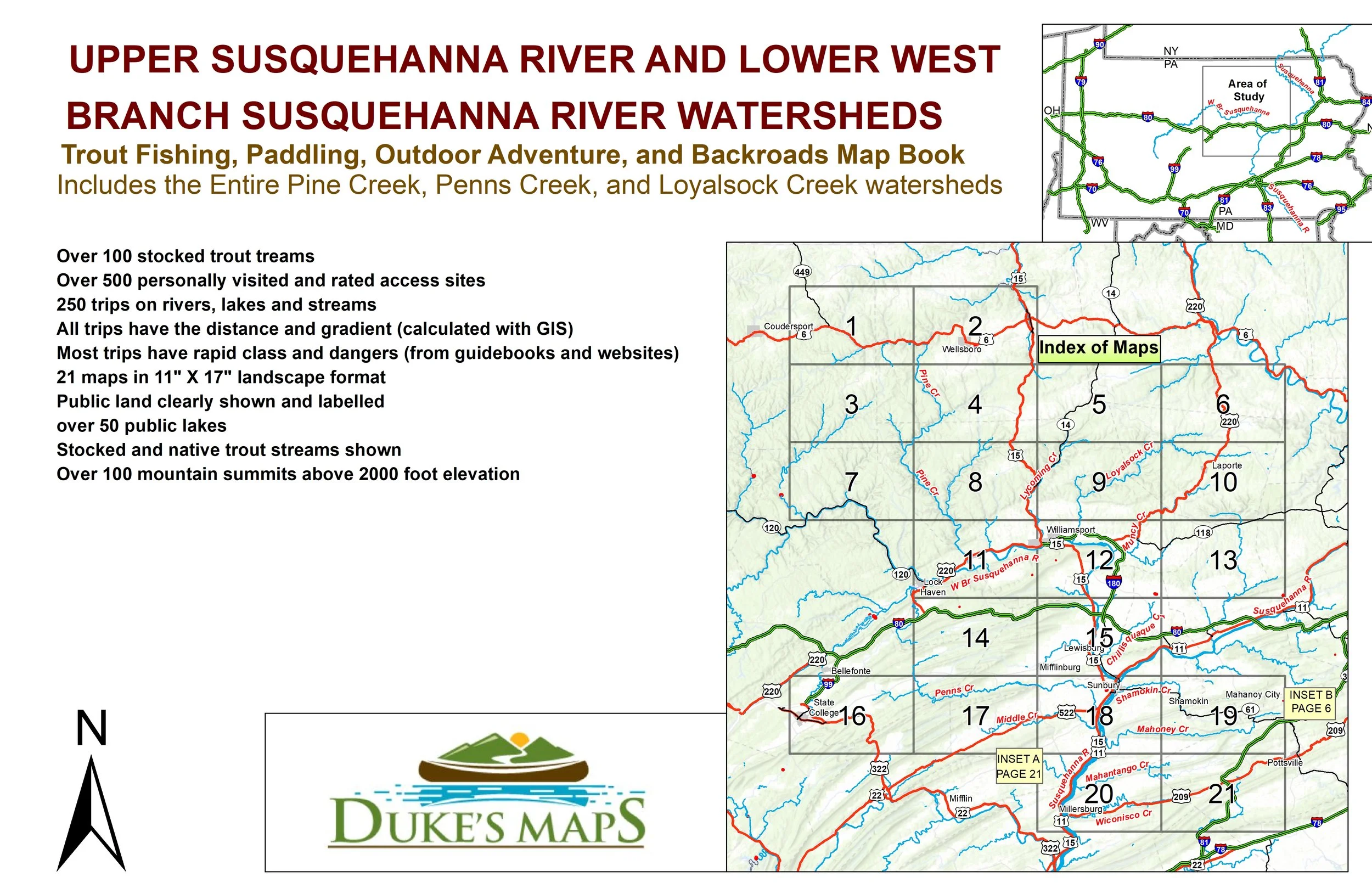 UPPER SUSQUEHANNA RIVER AND LOWER WEST BRANCH SUSQUEHANNA RIVER WATERSHEDS MAP BOOK