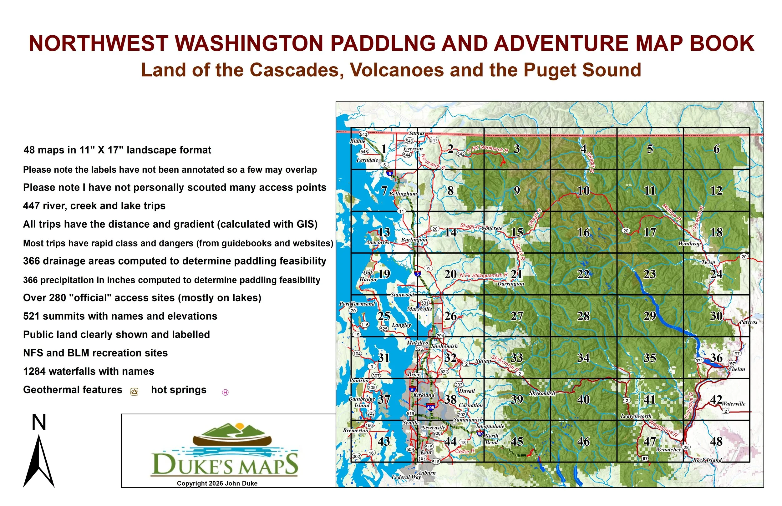 NORTHWEST WASHINGTON PADDLNG AND ADVENTURE MAP BOOK