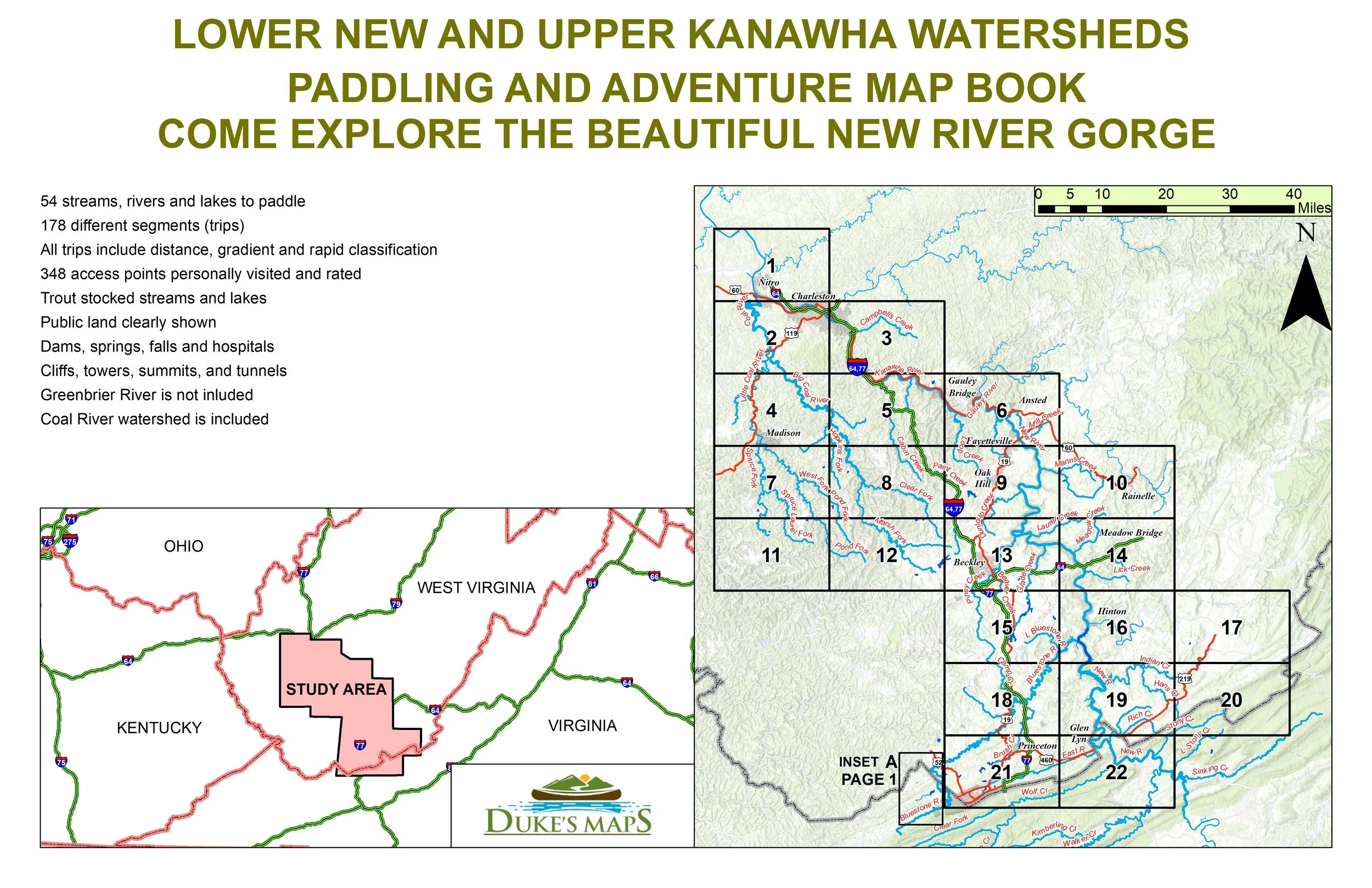 LOWER NEW AND UPPER KANAWHA WATERSHEDS PADDLING AND ADVENTURE MAP BOOK