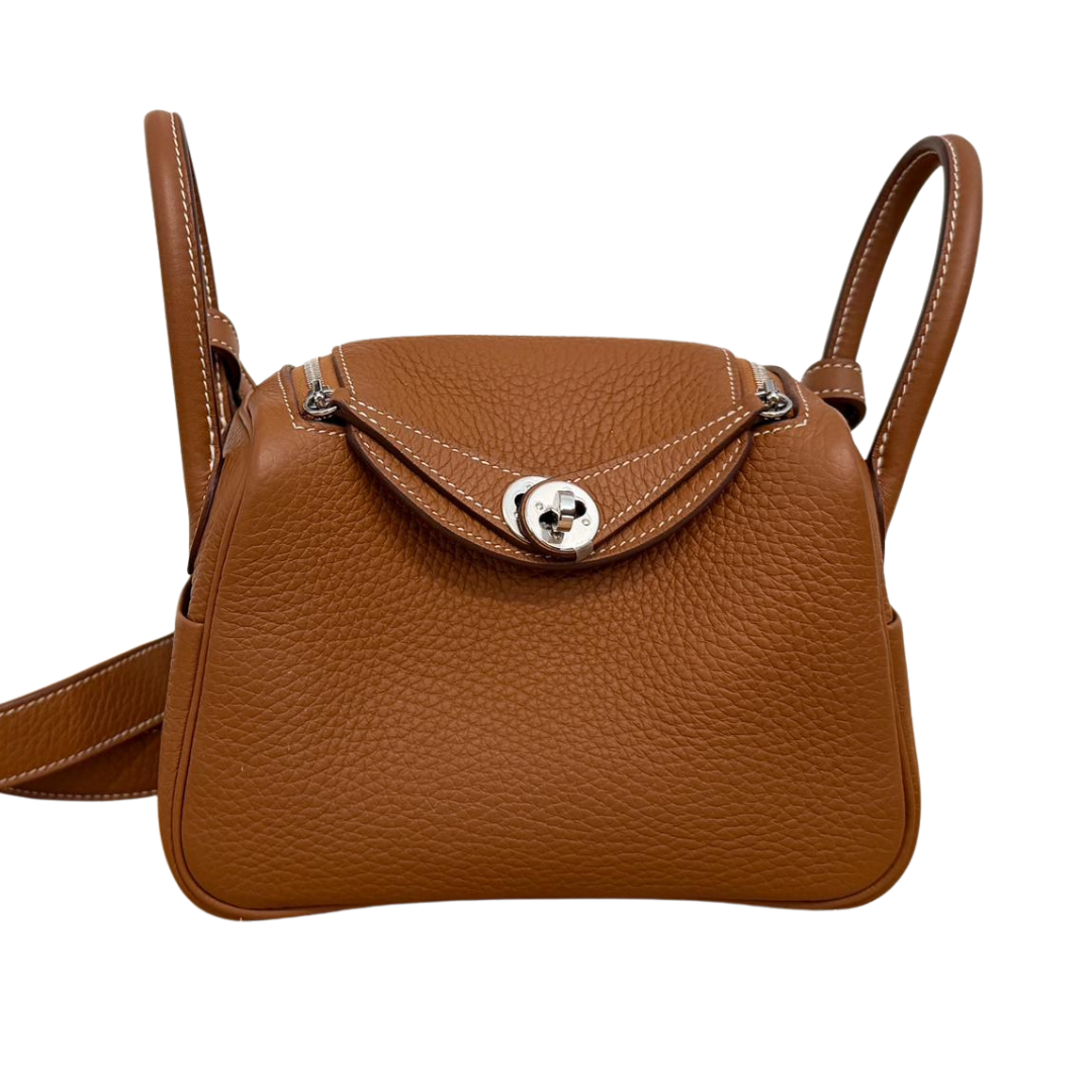 Hermès Mini Lindy 20: Gold Clemence