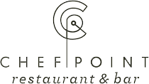 ChefPoint restaurant and bar logo with a stylized chef's hat and knife