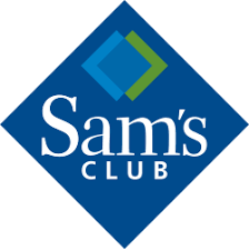 Sam's Club logo with blue diamond shape and green square design above the text
