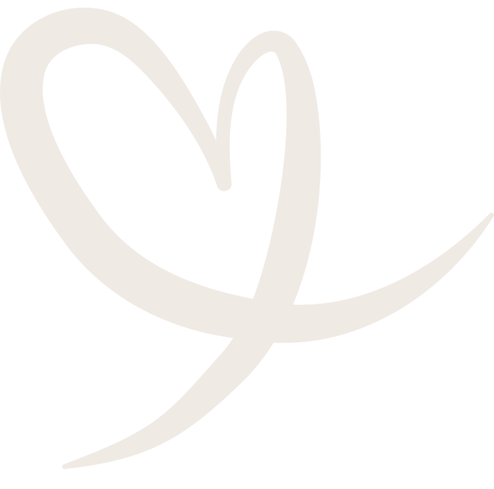 A stylized drawing of a heart intertwined with a crescent moon.
