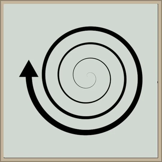 Geometric drawing of an outline square with sections divided by vertical, horizontal, and diagonal lines.