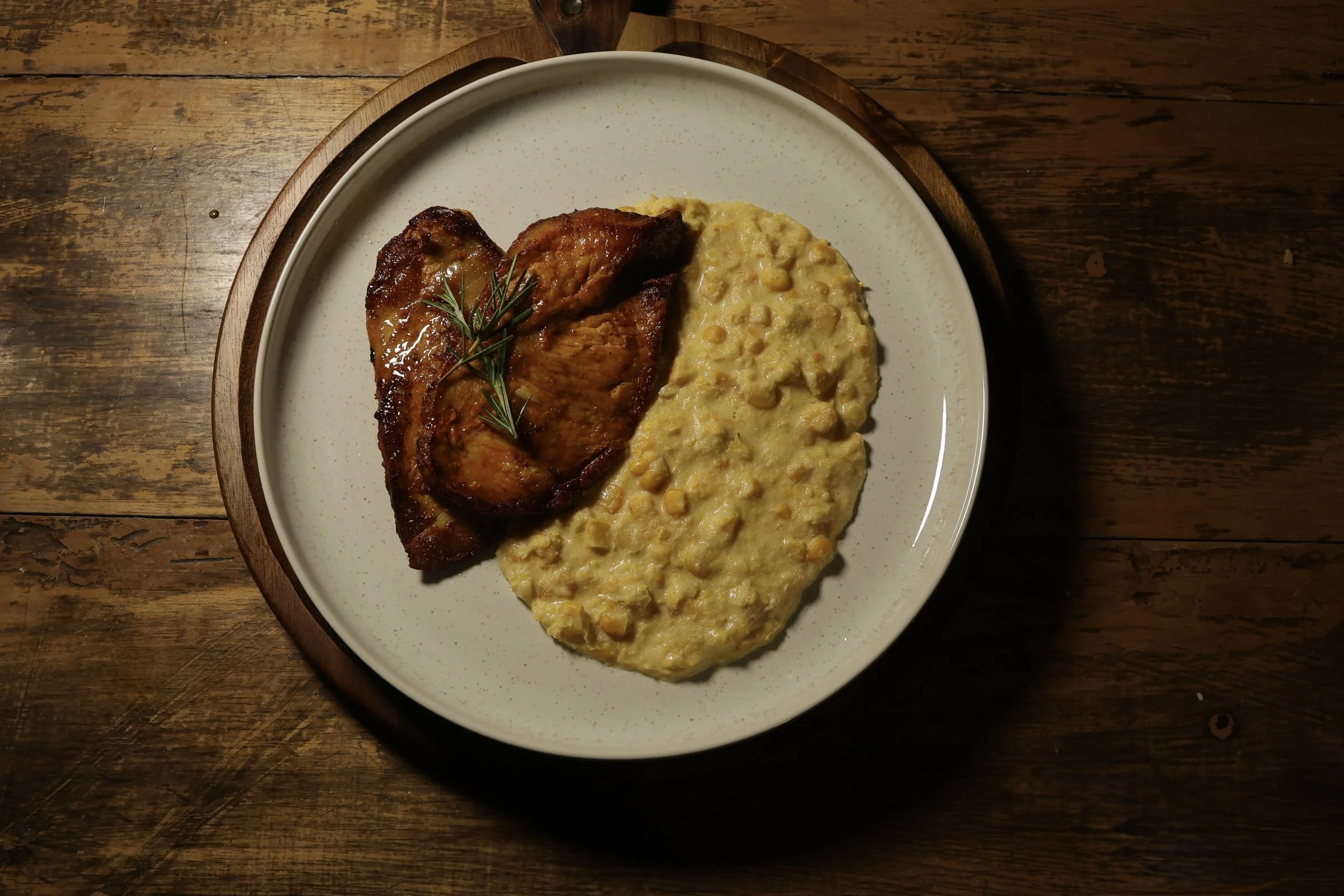 Filé de Frango com Creme de Milho