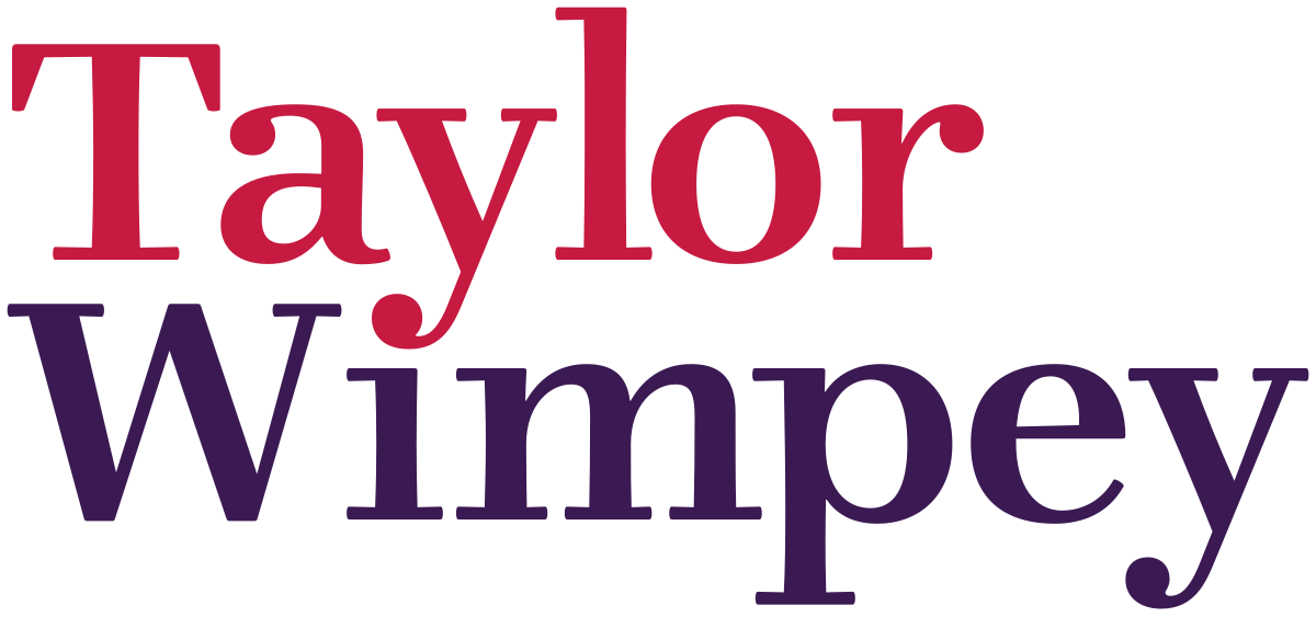 Word cloud with the names 'Taylor' in red and 'Wimpey' in purple.