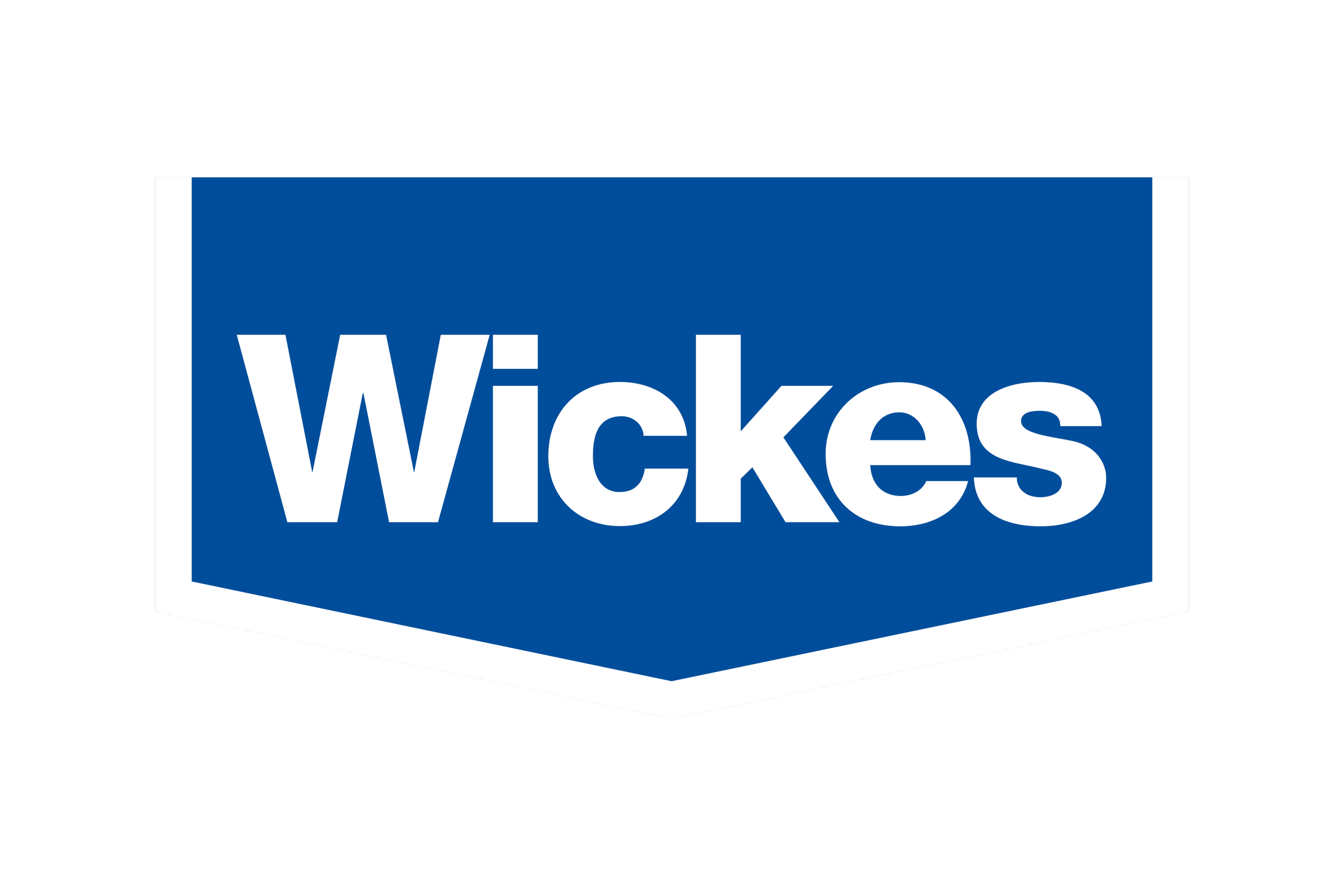 Wickes logo with blue shield design and white text.