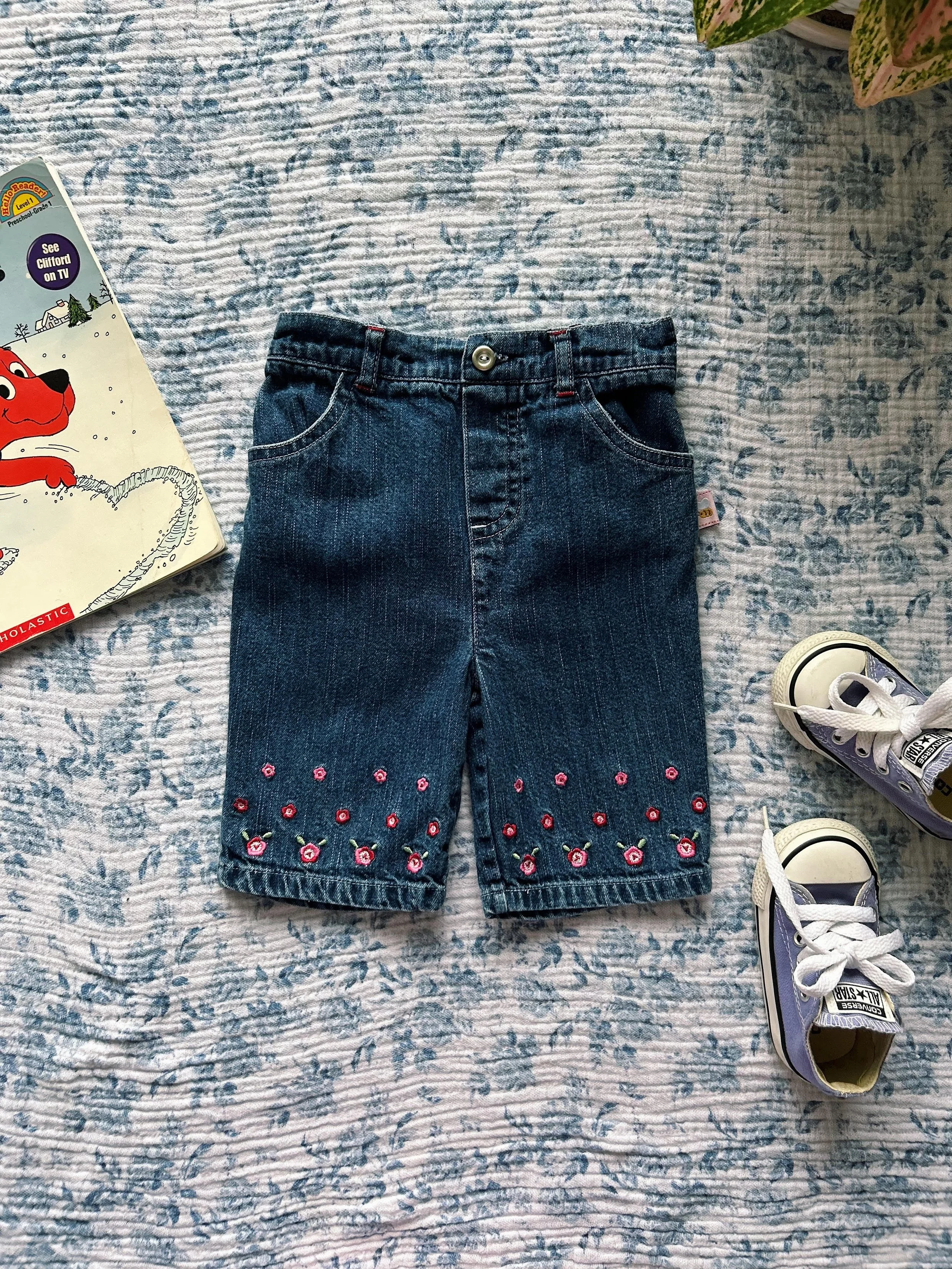 Vintage Winnie the Pooh Jeans with Floral Detail