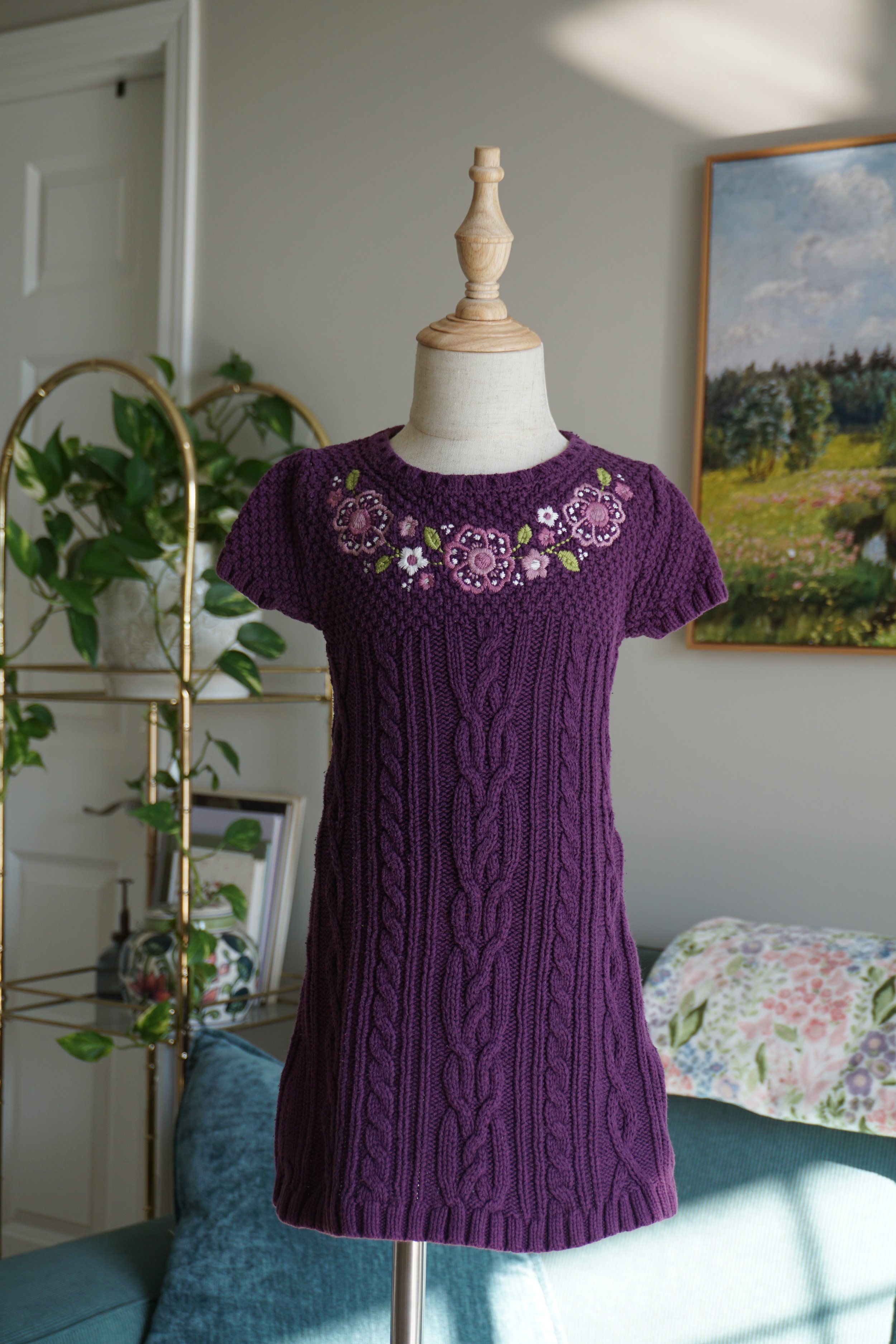 Y2K Floral Embroidered Knit Dress