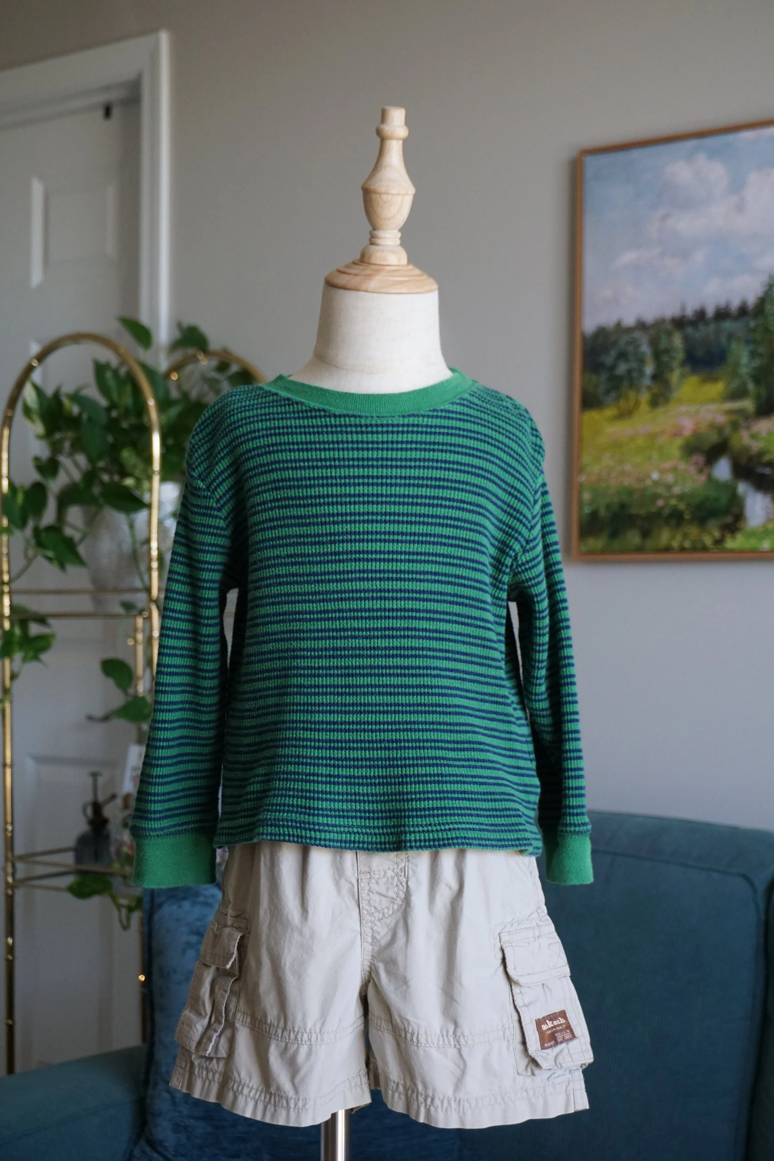 Vintage Faded Glory Striped Long-Sleeve