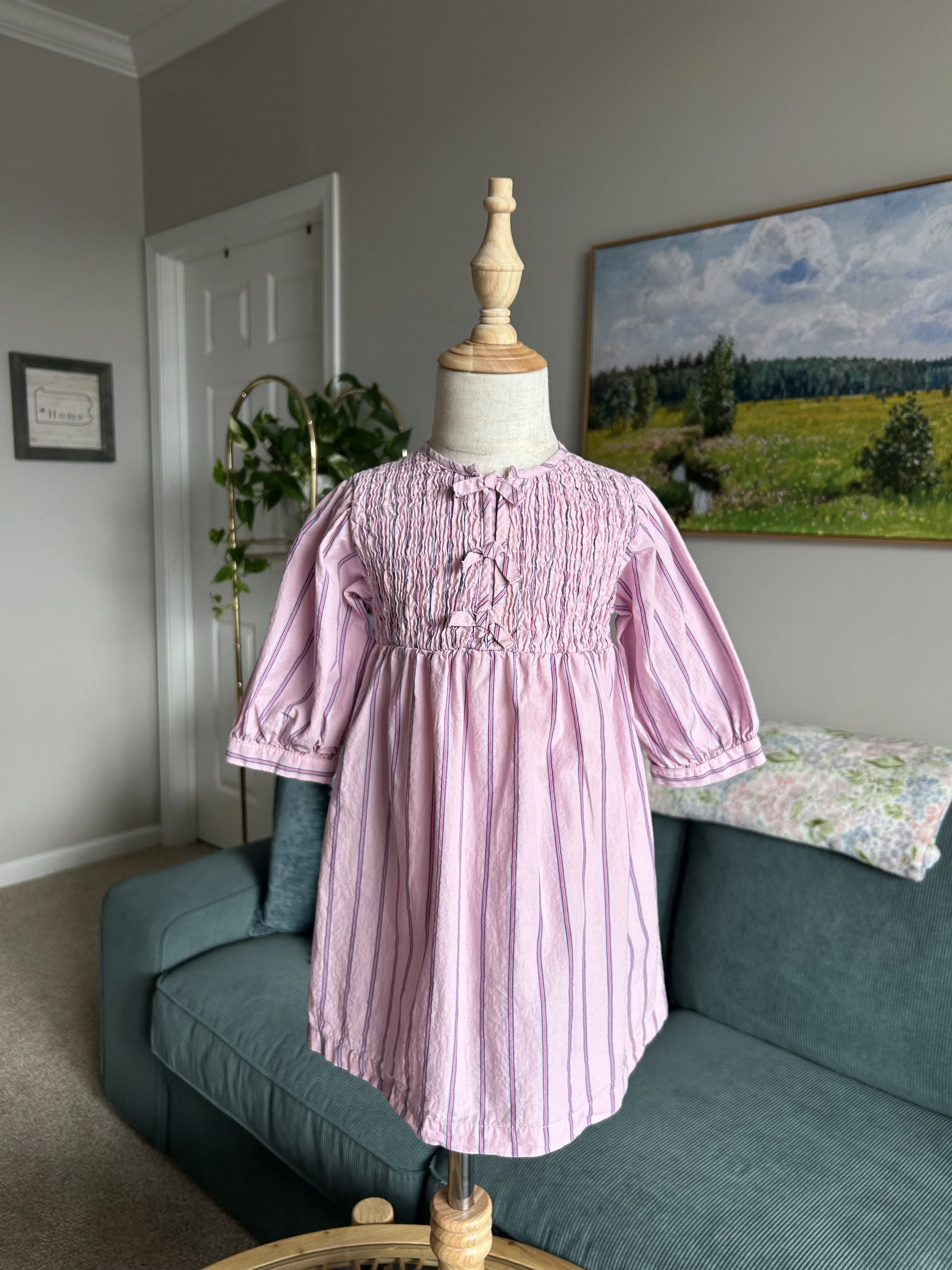 Zara Smocked Striped Dress