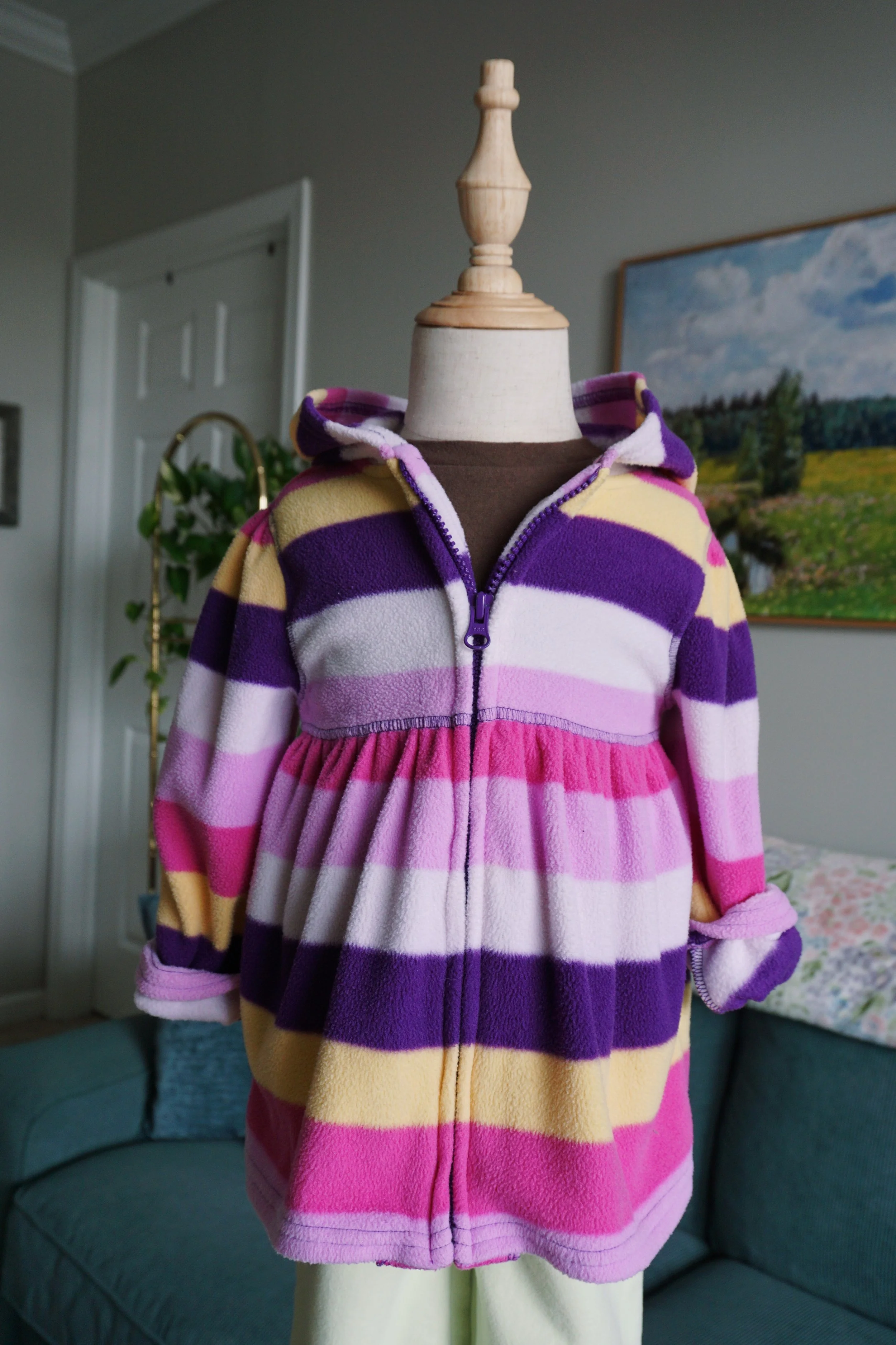 Y2K Old Navy Striped Hooded Zip-Up