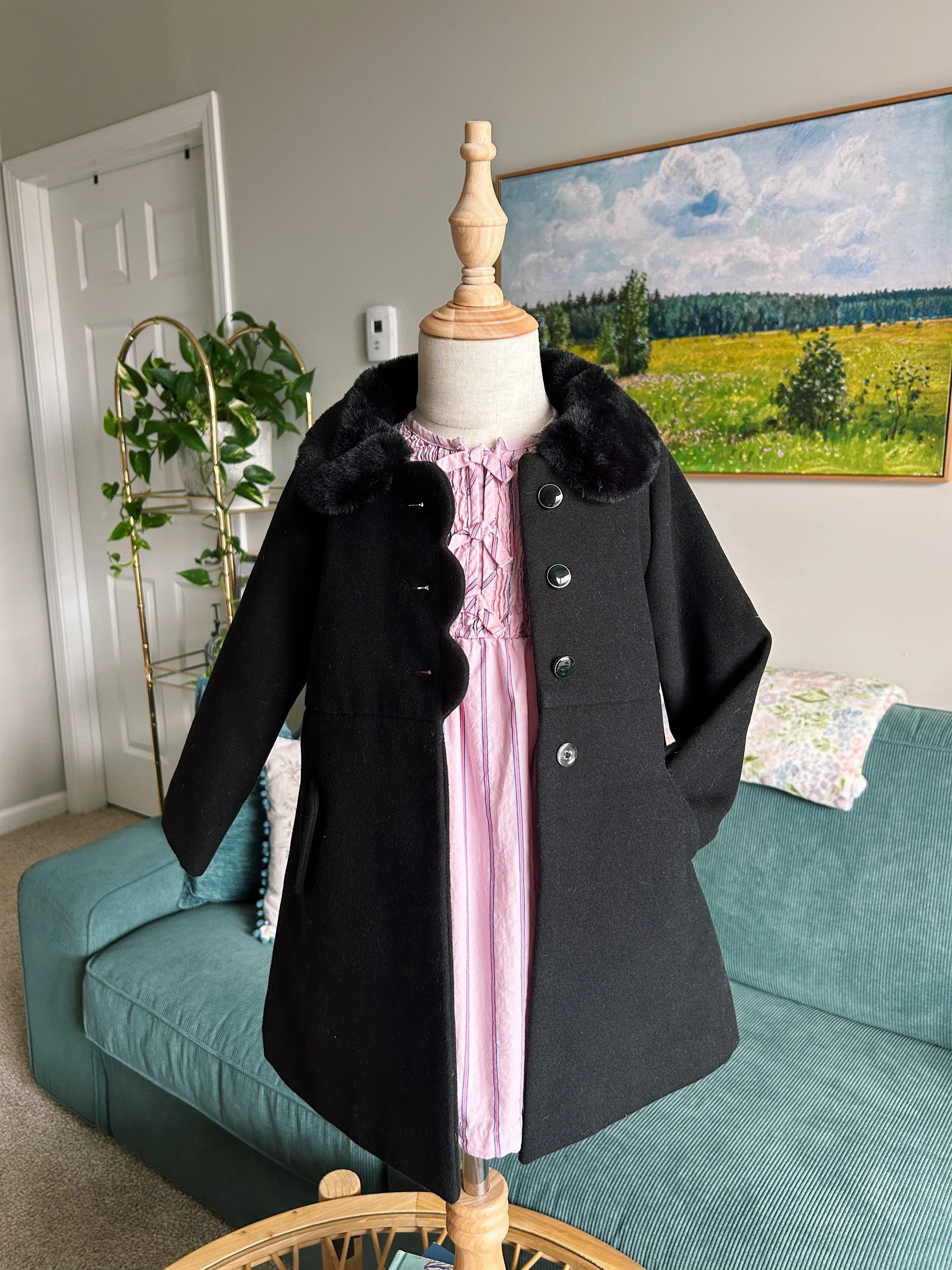 Janie and Jack Black Pea Coat - Brand New with Tags
