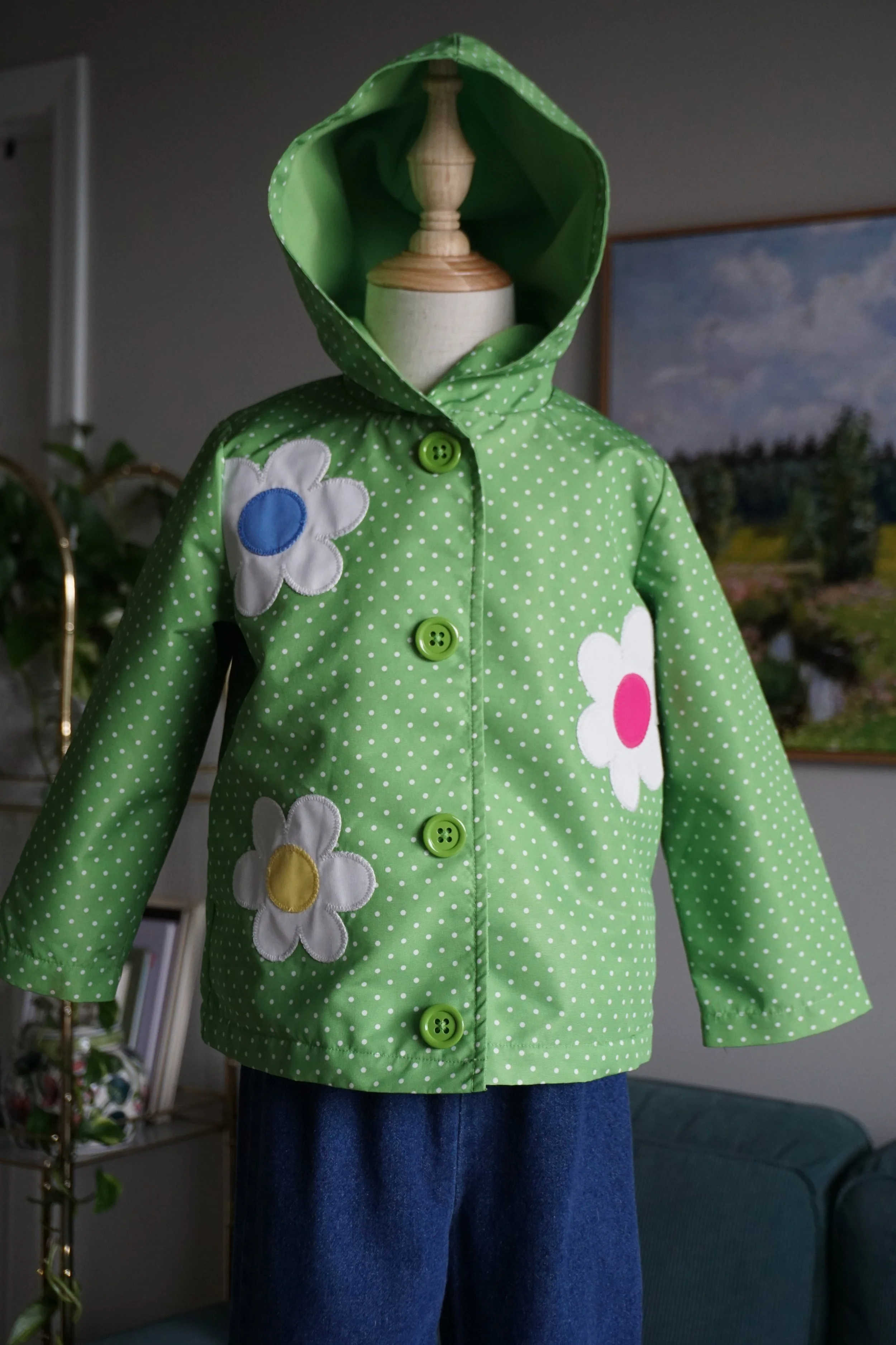 Daisy Polka Dot Rain Jacket