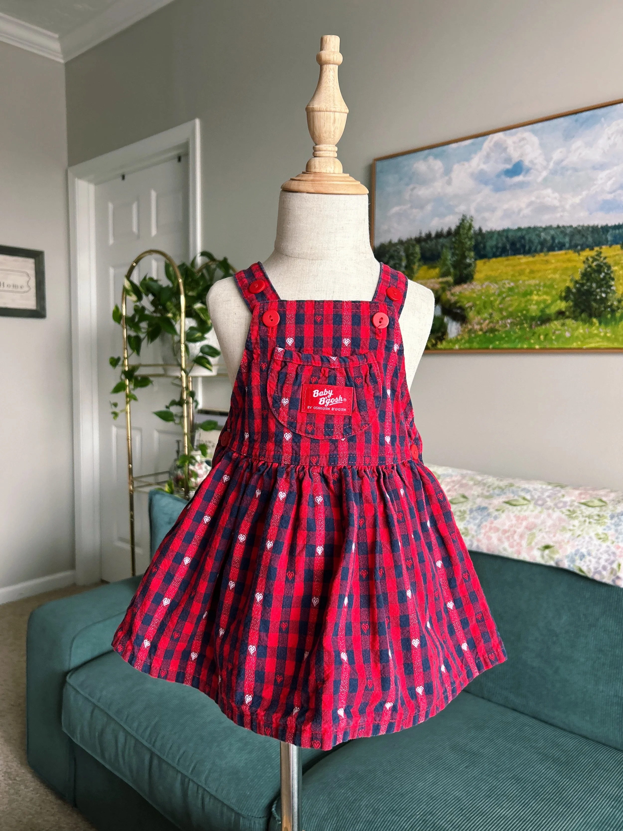 RARE 1990s Baby B'Gosh Oshkosh Overall Dress