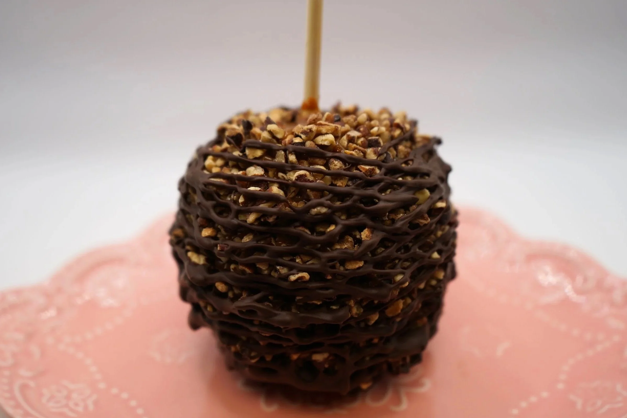 Dark Pecan Turtle Caramel Apple