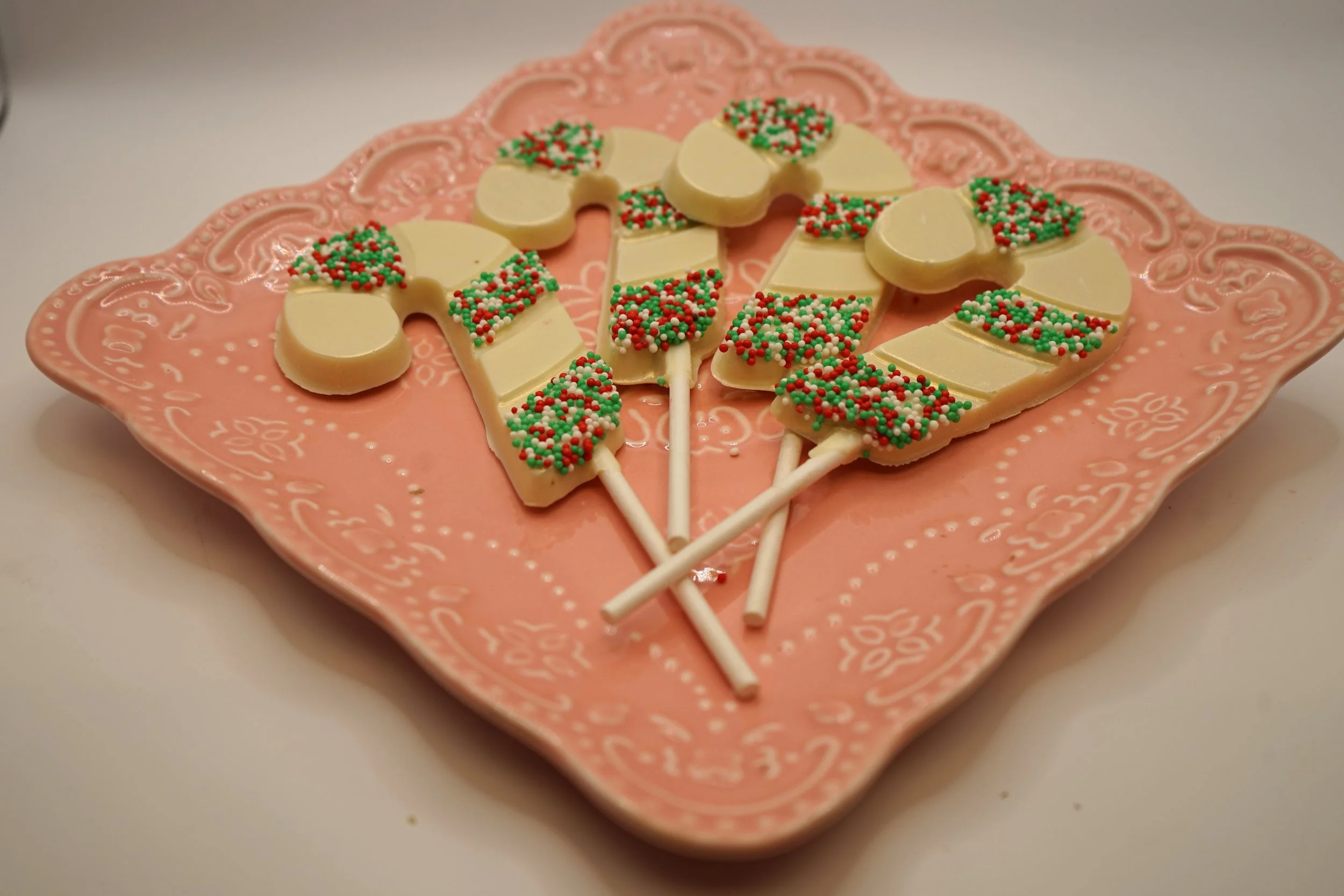 Candy Cane Chocolate Lollipop
