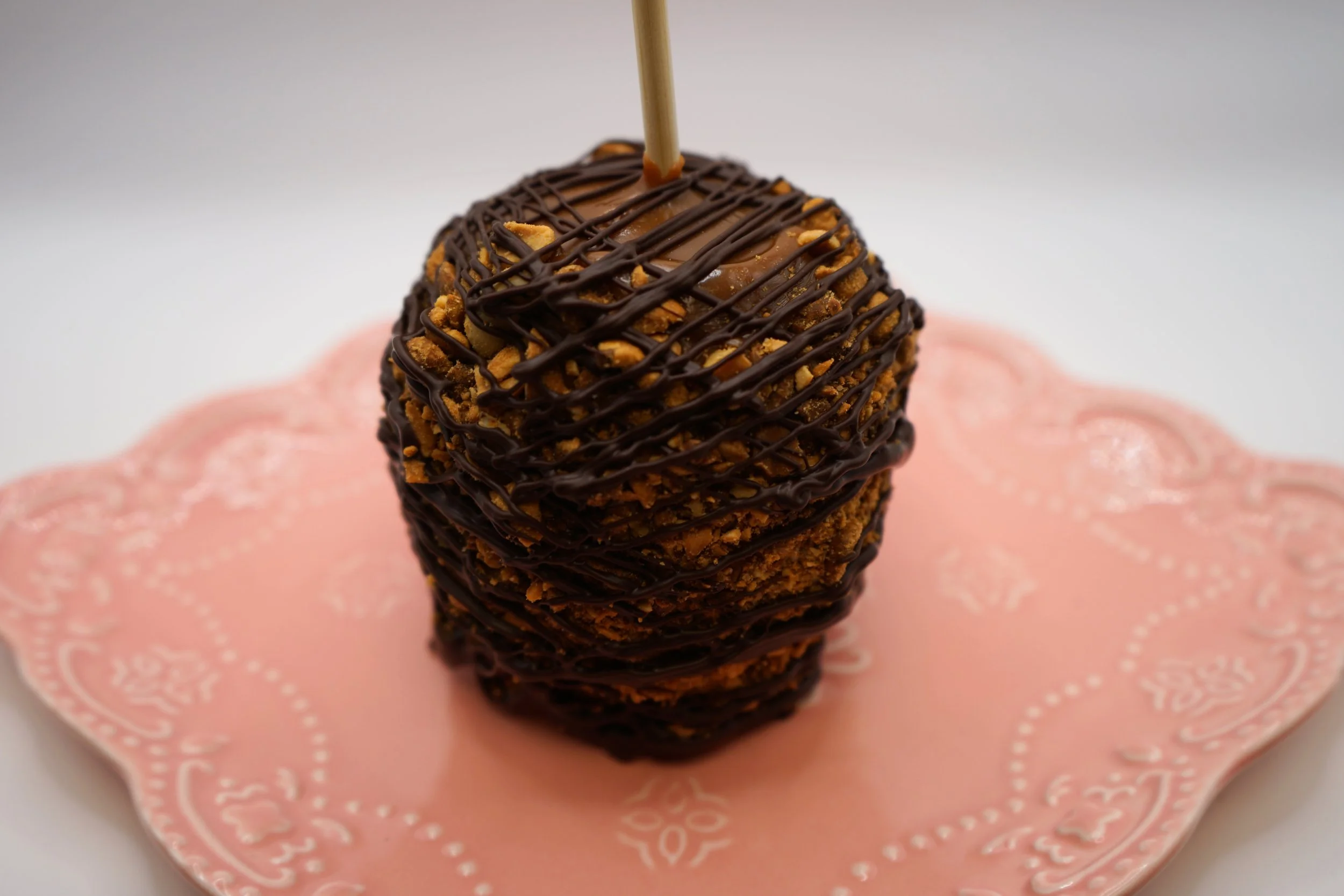 Dark Peanut Turtle Caramel Apple