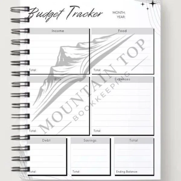 Budget Tracker Printable | Monthly Income, Expense, Debt, Savings Planner (PDF)