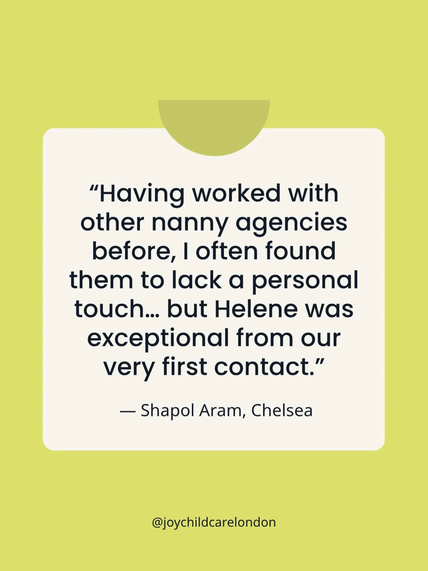 This is what it&rsquo;s all about 💚

&ldquo;Having worked with other nanny agencies before, I often found them to lack a personal touch&hellip; but Helene was exceptional from our very first contact.&rdquo;

From taking the time to truly listen, to 