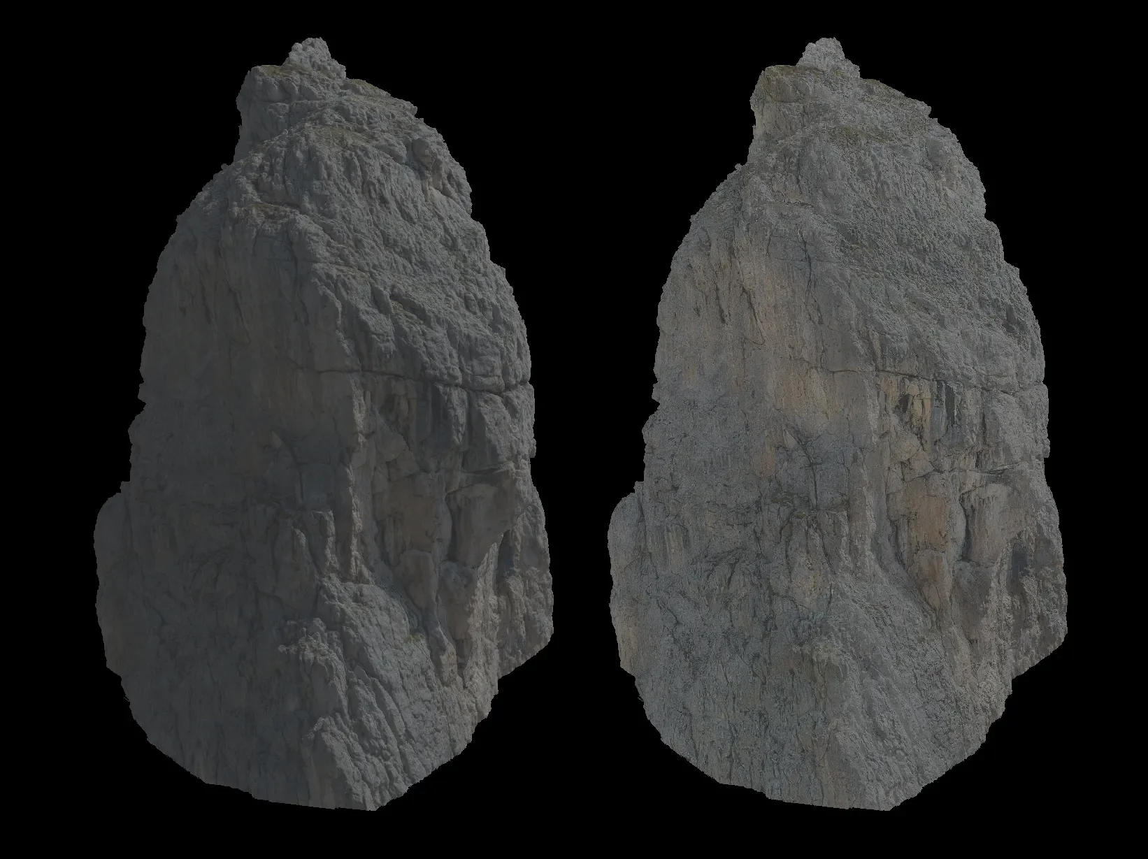 De-lighting process of major aerial 3D scan using Agisoft De-lighter utility.