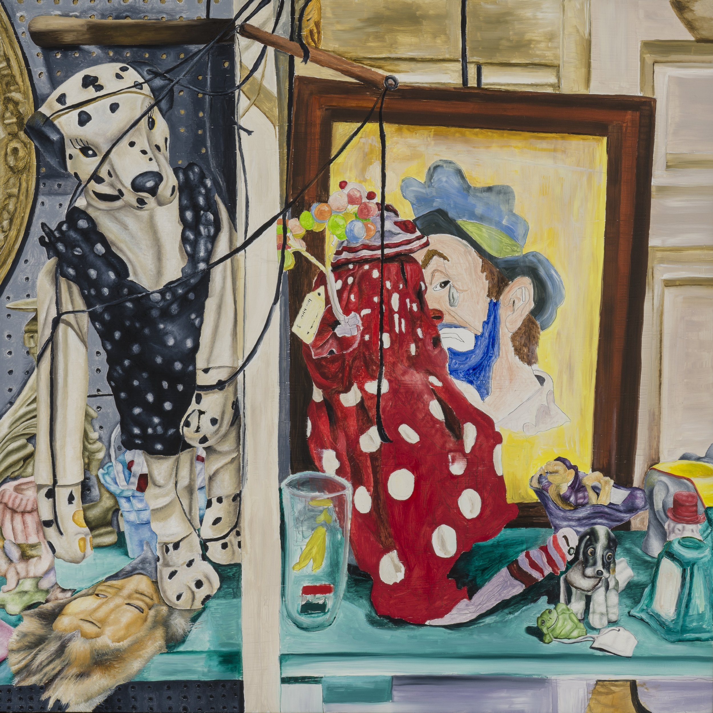   Mr. Frog’s Menagerie   oil on panel  16”x 16”  2023 