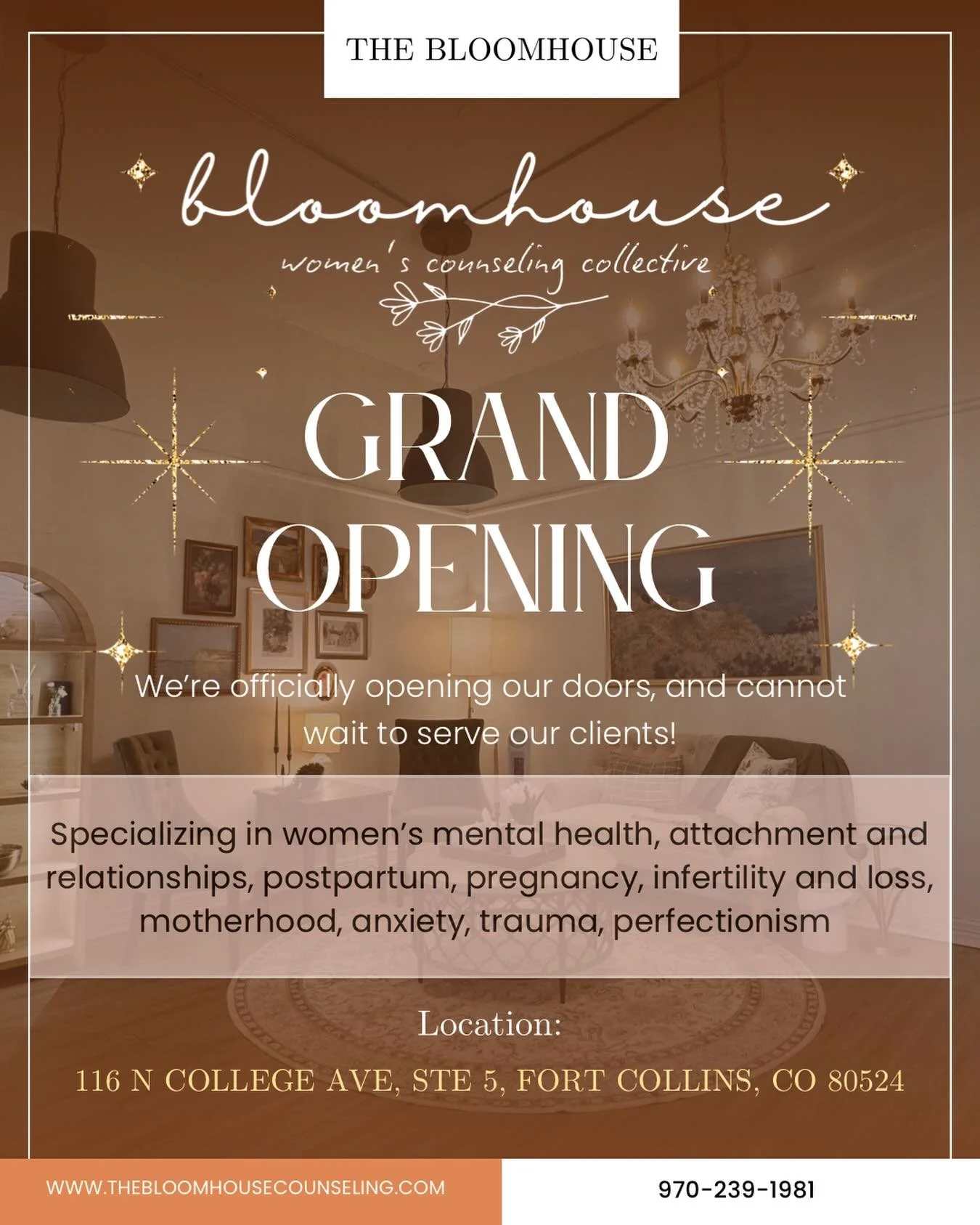IT&rsquo;S OFFICIAL!!!!! The Bloomhouse is open!!! 

Hannah Dorsher Counseling LLC and Fulfill and Flourish Co joined forces to create 🌼The Bloomhouse Women&rsquo;s Counseling Collective🌼

We&rsquo;ve dreamed of creating a space specifically for wo