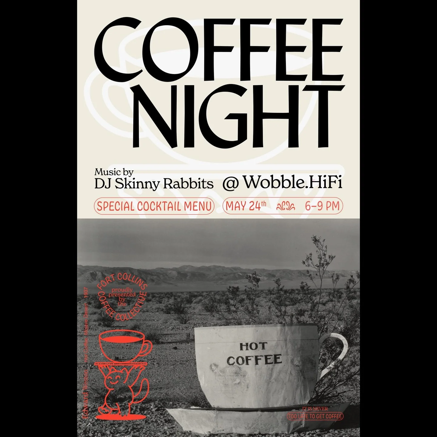 To my coffee friends, coffee colleagues and the coffee curious, you&rsquo;re cordially invited to a very special evening of coffee cocktail magic with Coffee Night @wobble.hifi! 

We&rsquo;ll have coffee legend @ceschooley on DJ duties, a special bes