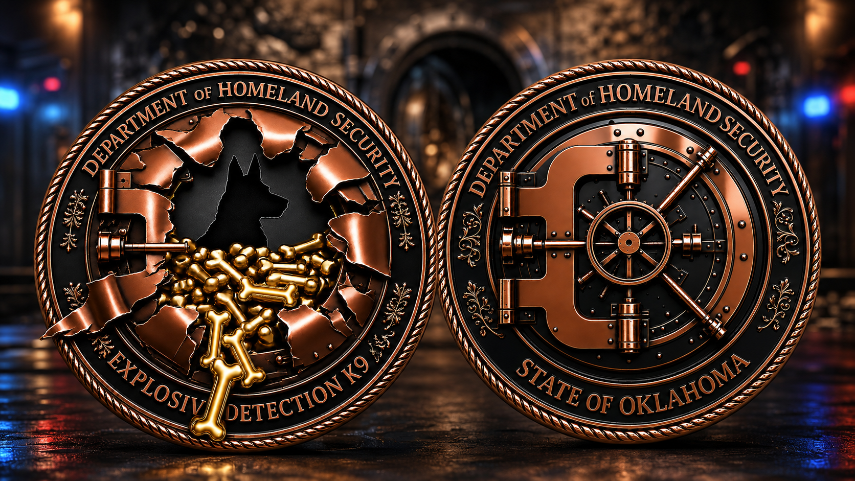 DHS K9 - EXPLOSIVE DETECTION — VAULT BUSTER CHALLENGE COIN