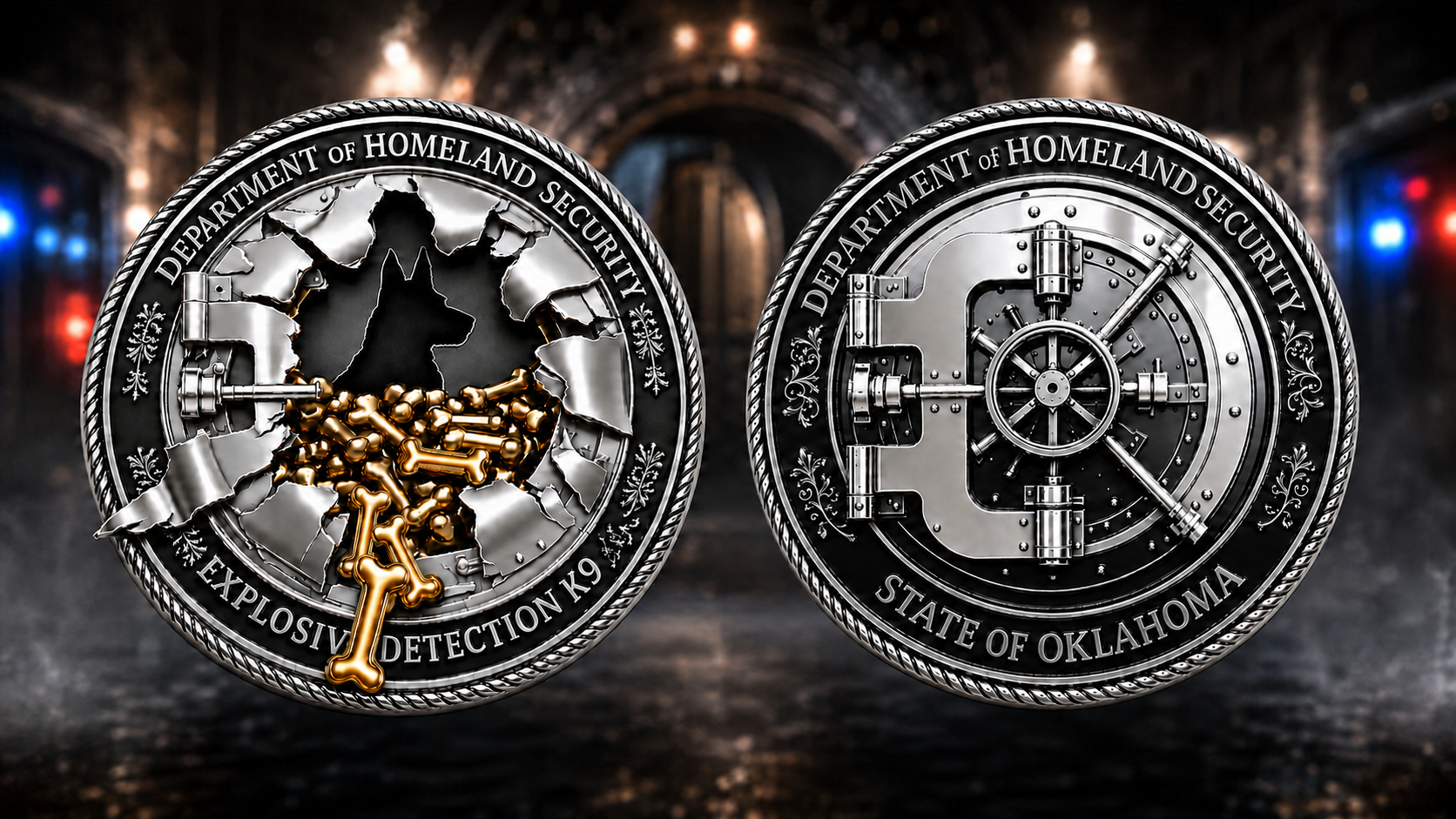 DHS K9 - EXPLOSIVE DETECTION — VAULT BUSTER CHALLENGE COIN