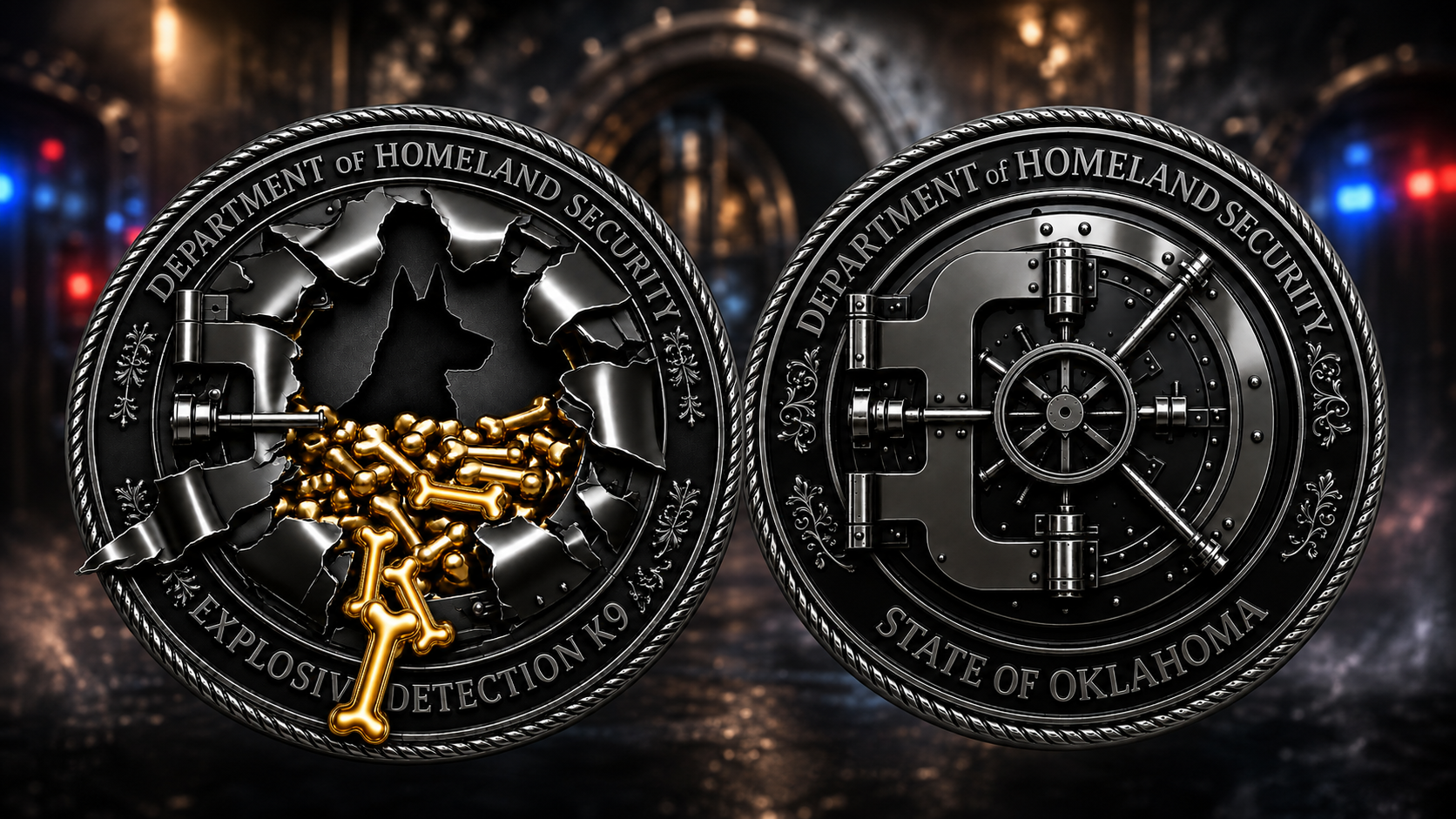 DHS K9 - EXPLOSIVE DETECTION — VAULT BUSTER CHALLENGE COIN