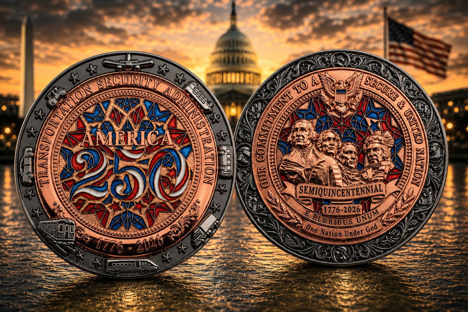 USA 250th Anniversary - DHS TSA Challenge Coin