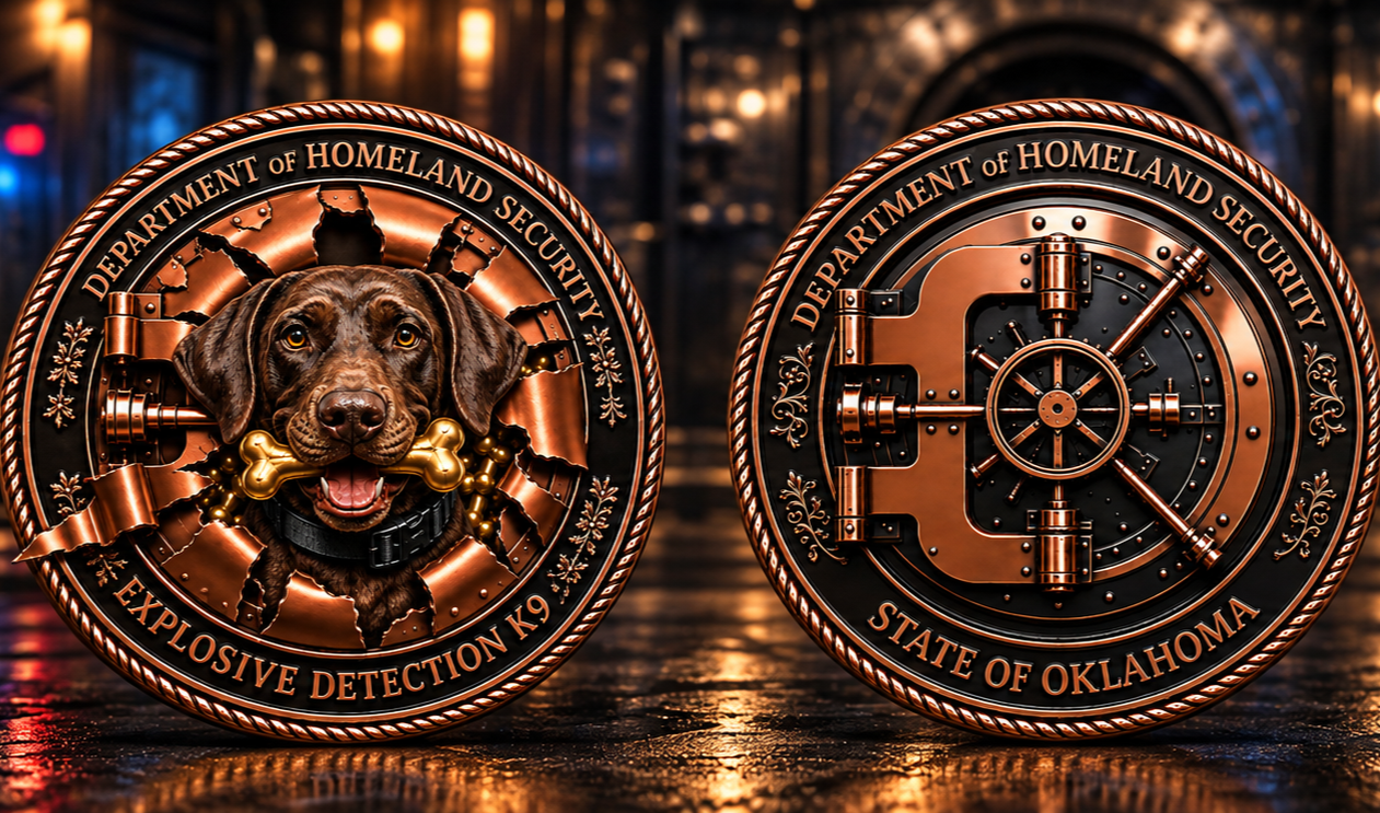 DHS K9 - EXPLOSIVE DETECTION — VAULT BUSTER CHALLENGE COIN
