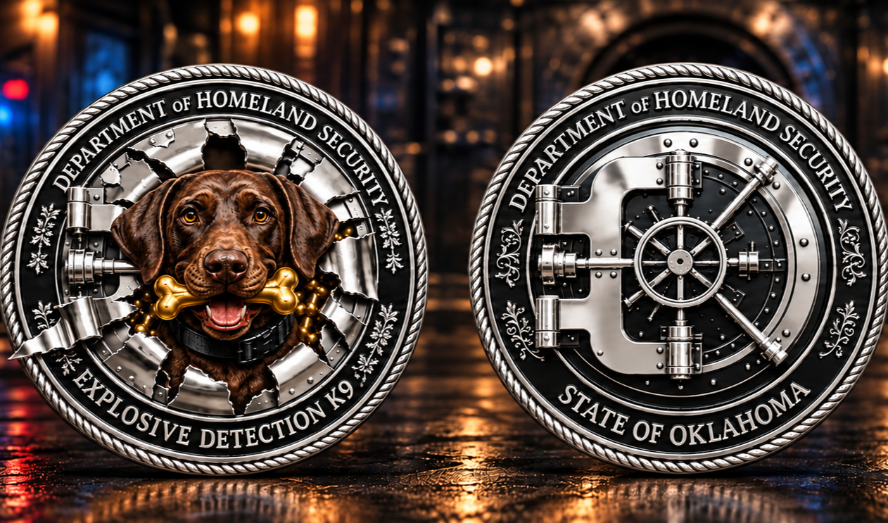 DHS K9 - EXPLOSIVE DETECTION — VAULT BUSTER CHALLENGE COIN